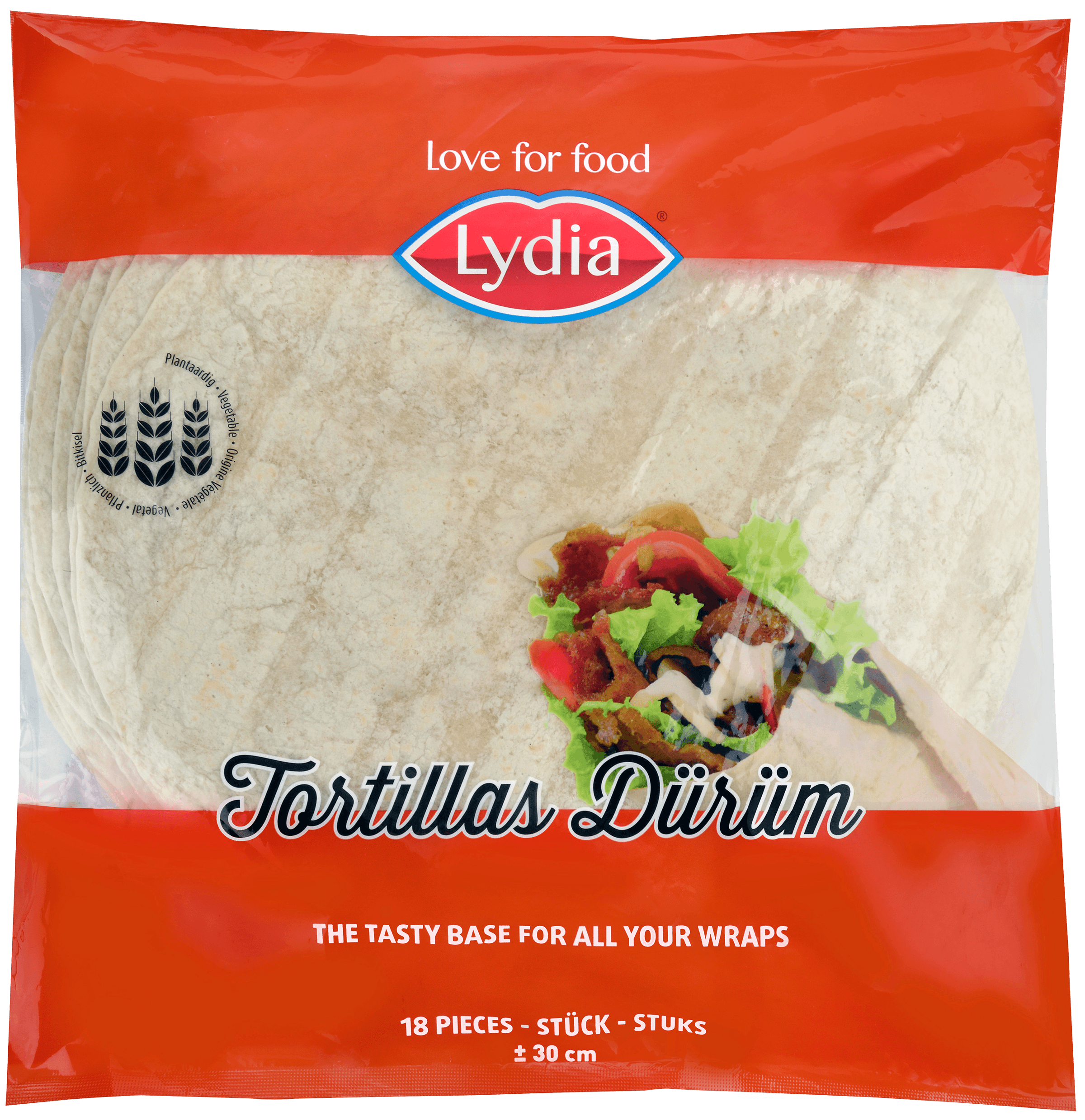Lydia Tortillas Wraps Ø30cm 18st