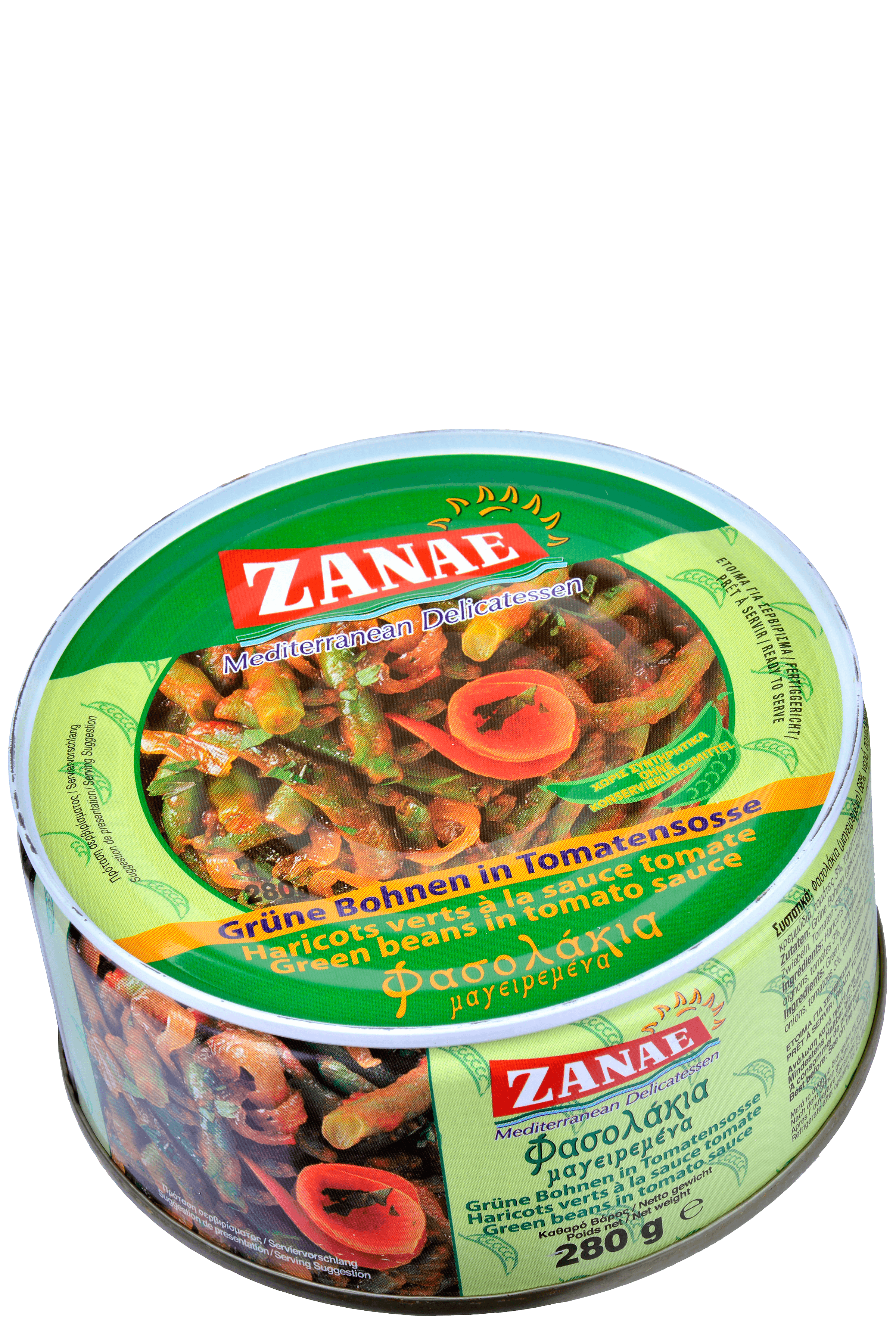 Blik Zanae groene bonen in tomatensaus