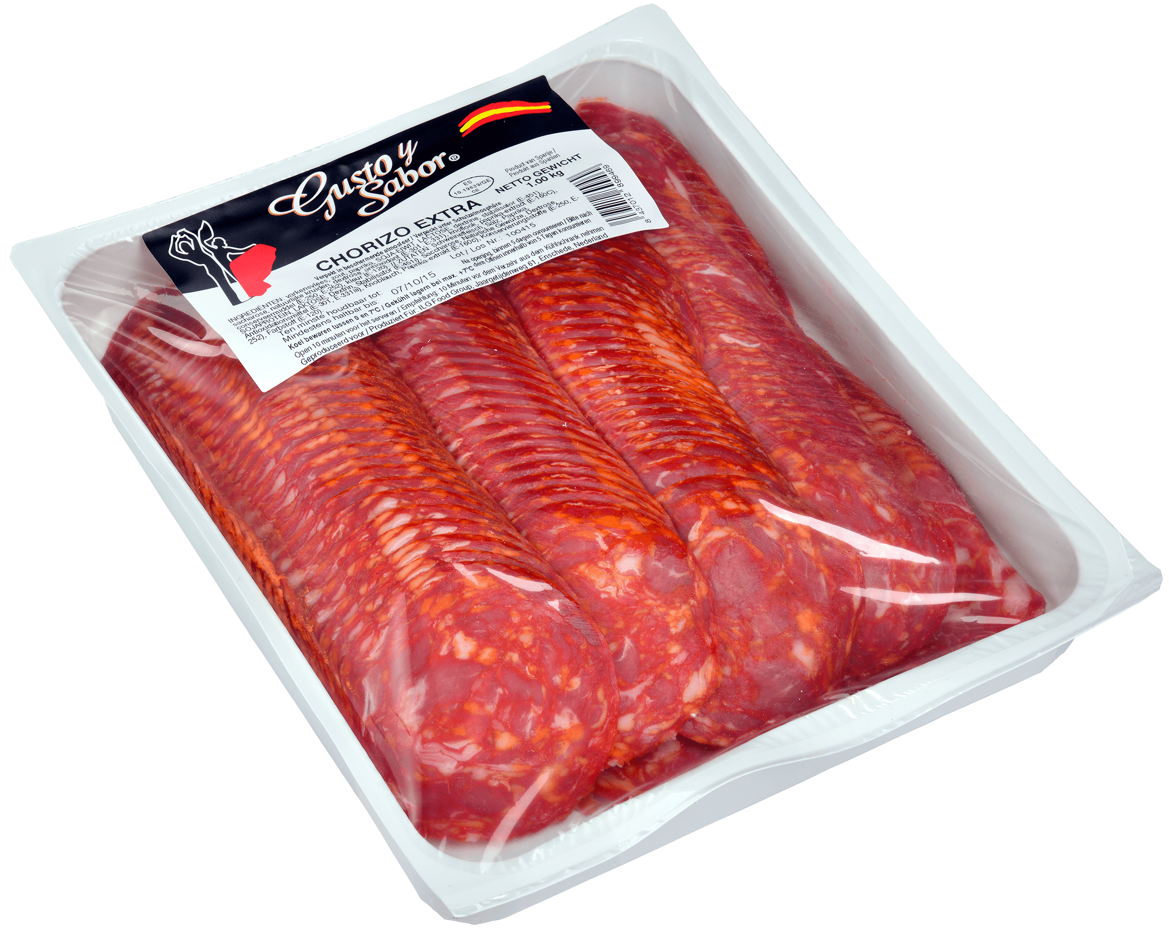 Gesneden Chorizo uit Spanje ca. 1kg