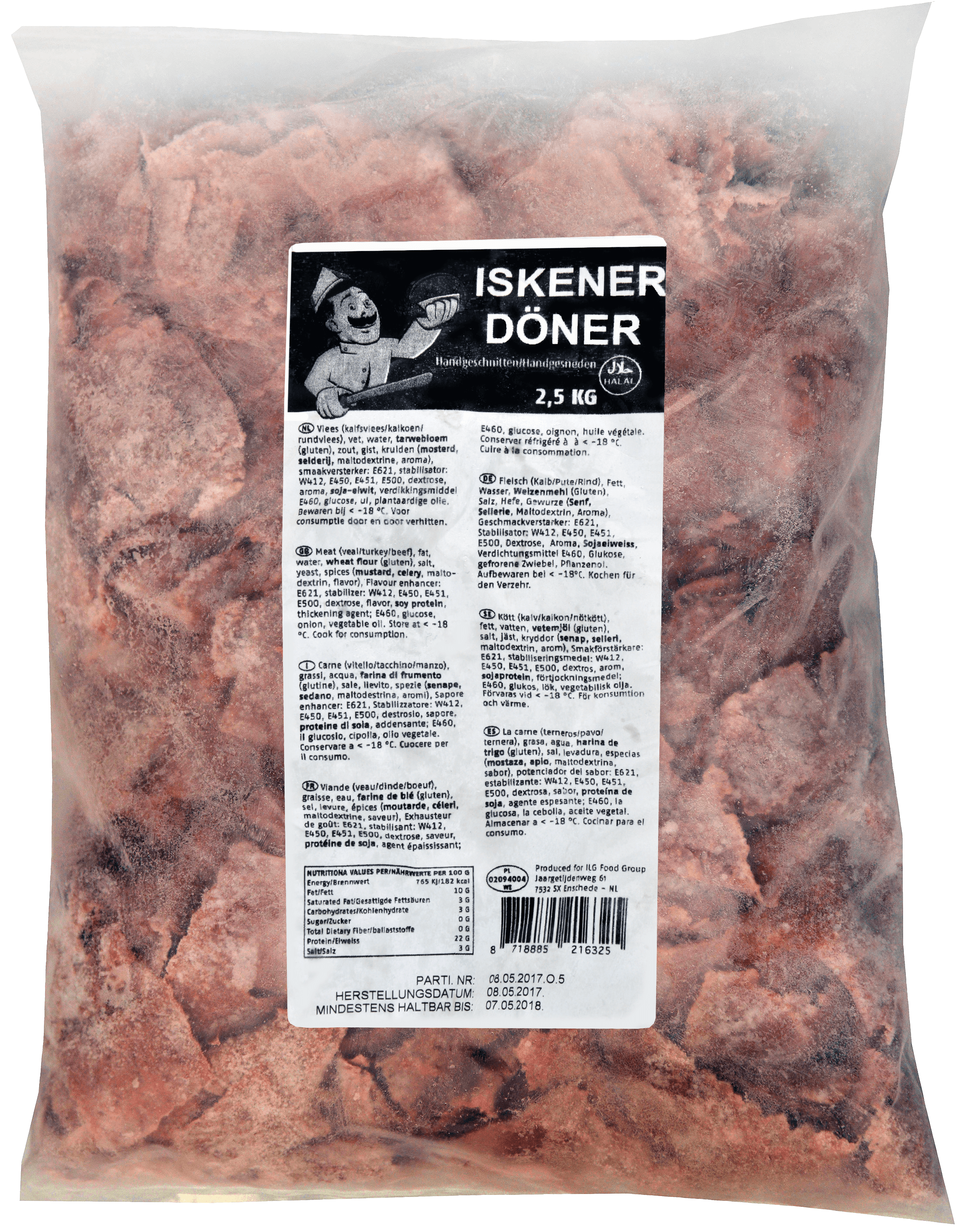 Döner Kebab Kalf Halal ca. 2,5kg