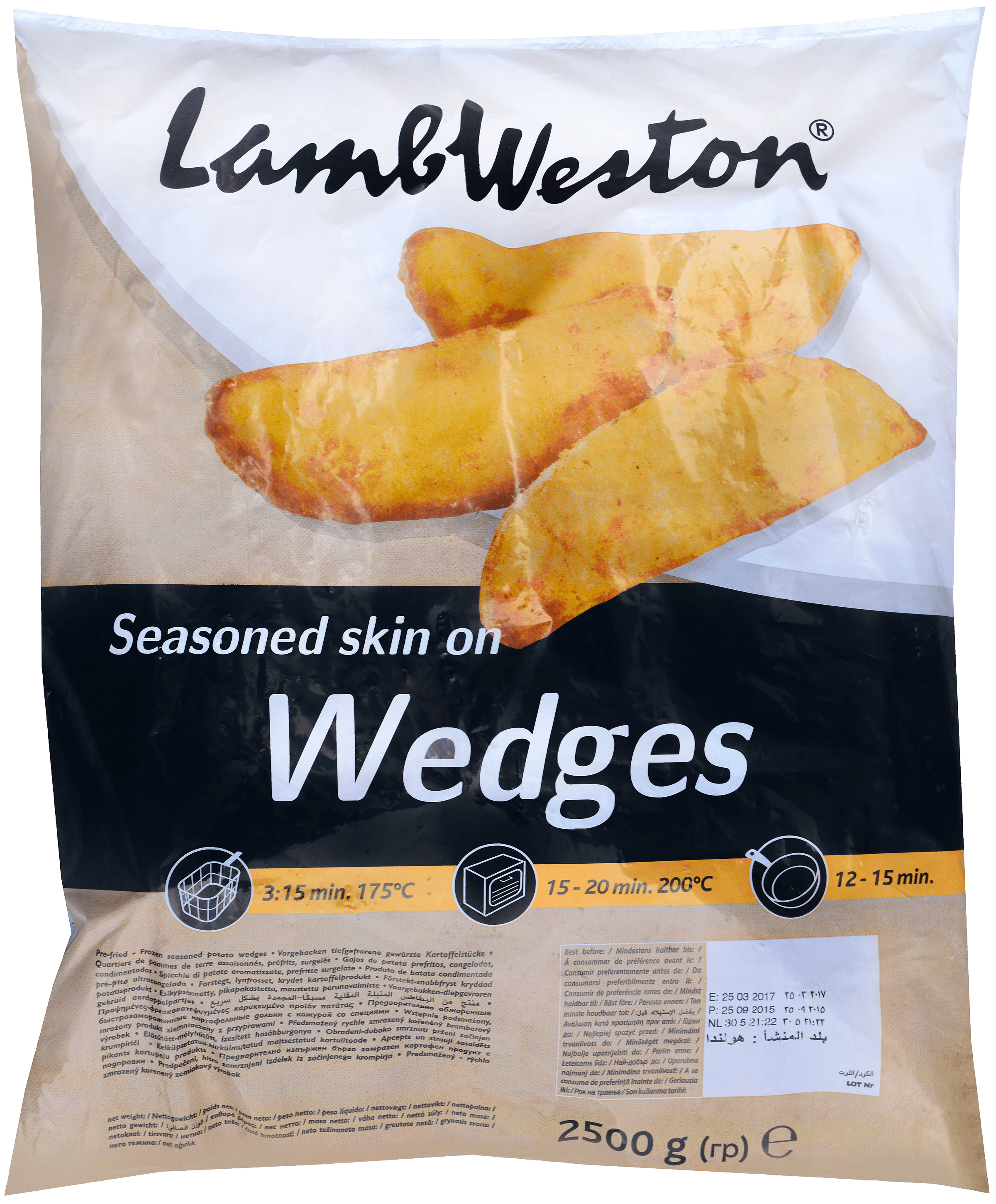 LambWeston Wedges Gekruid 2,5kg