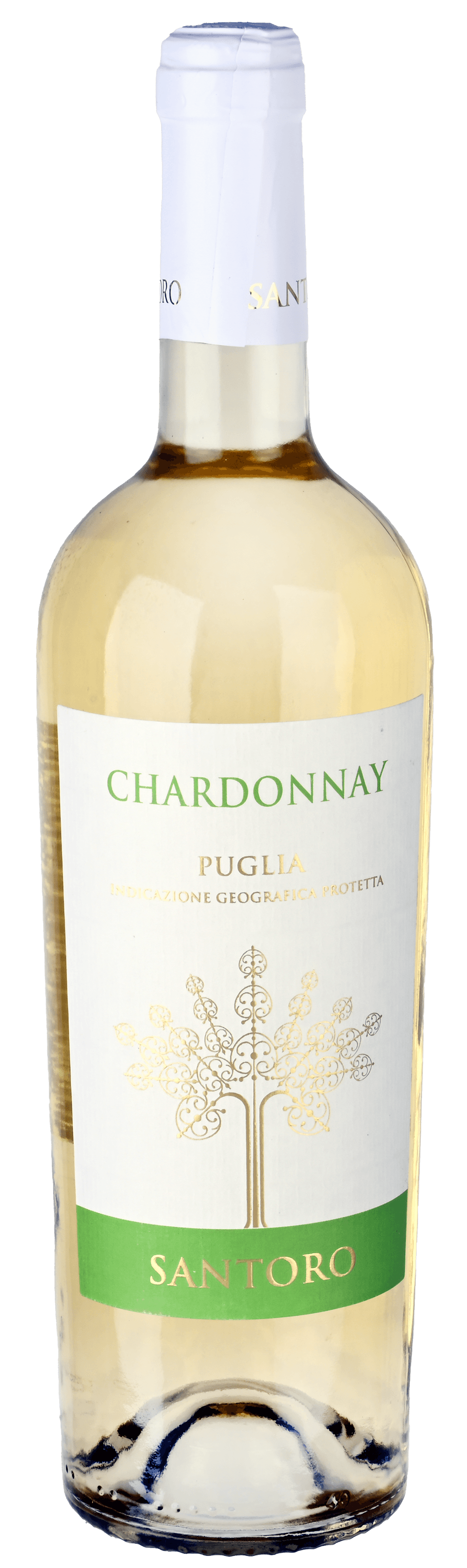 Fles Santoro Chardonnay IGP Puglia witte wijn 11,5% 0,75 l