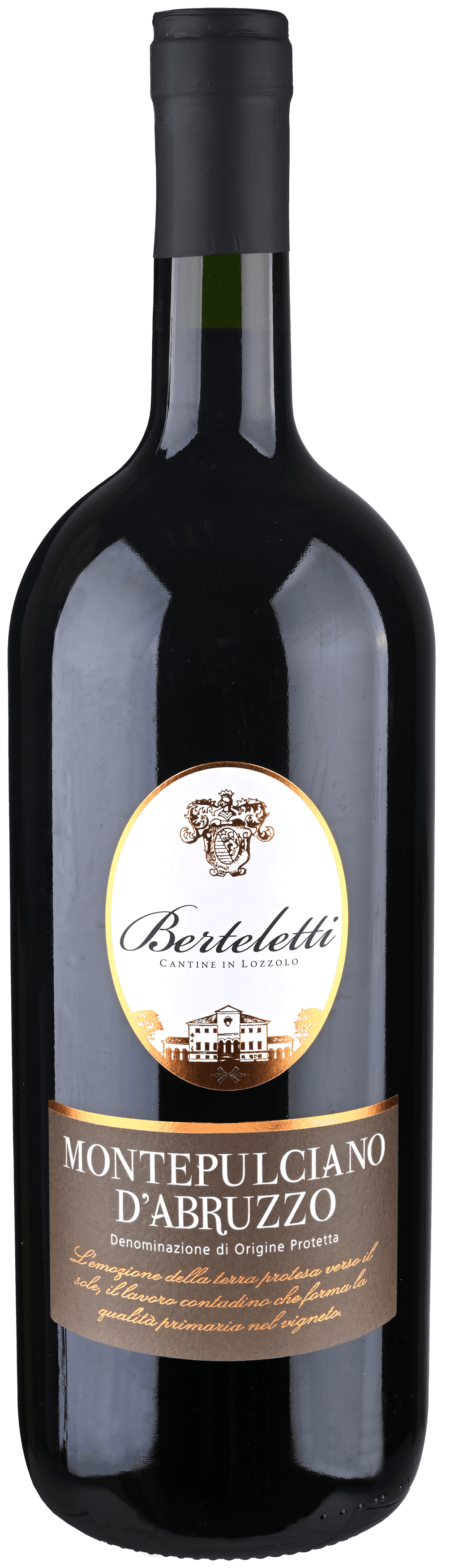 Fles Berteletti Montepulciano d'Abruzzo droge rode wijn, 1,5 l
