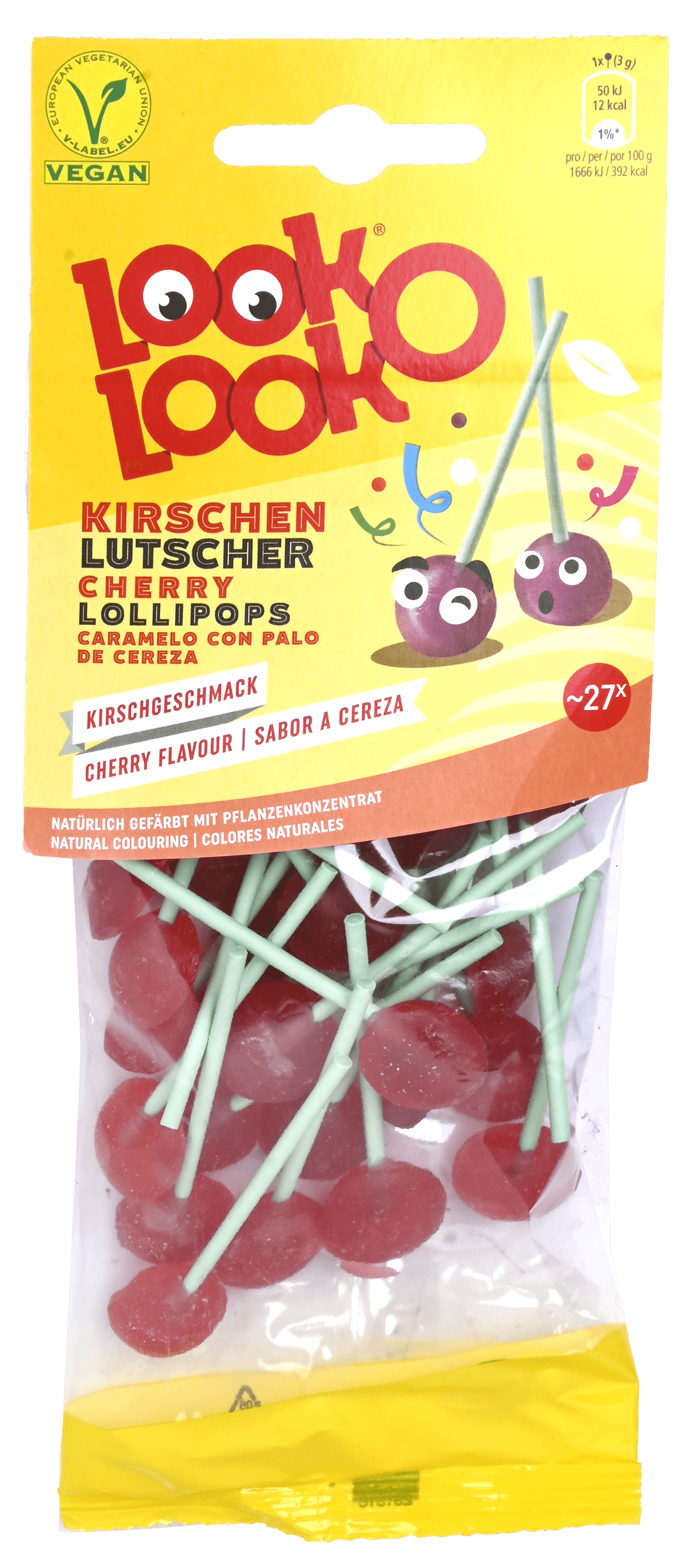 5 zakken Look-O-Look Lollipop Kersen 77g