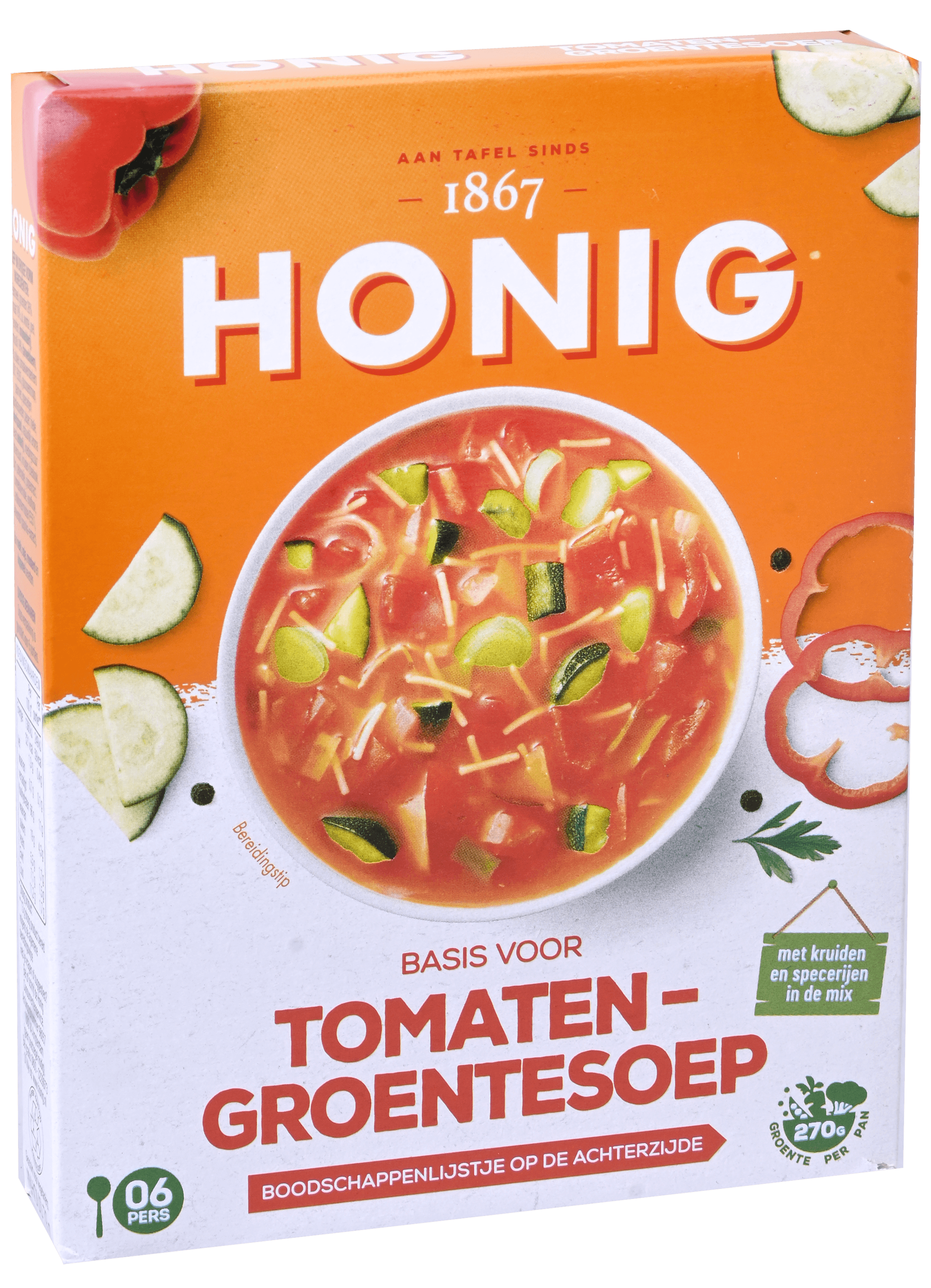 5 pakken Honig Basis voor Tomaten-Groentesoep 79g
