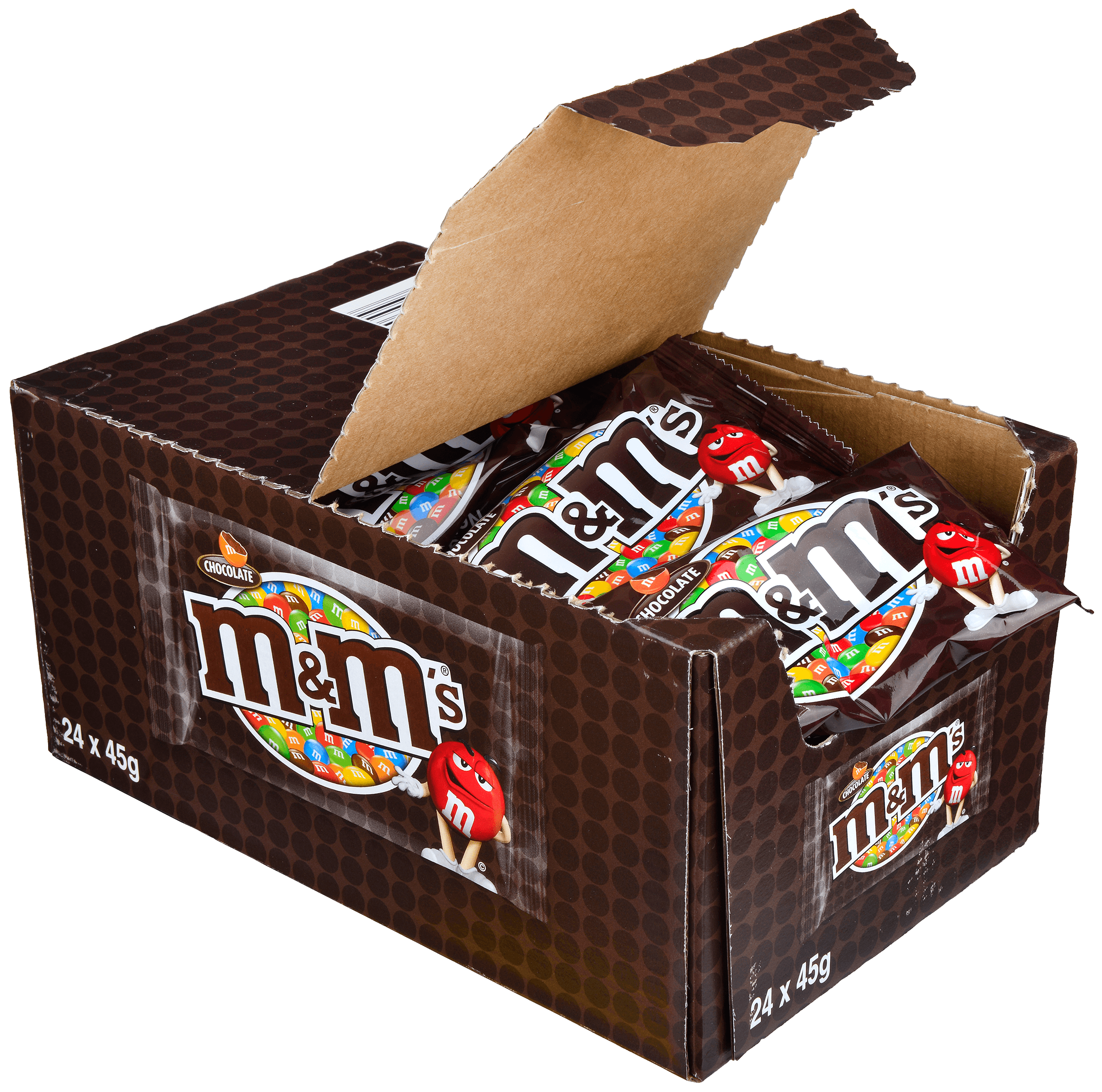 24 zakken M&M's Chocolade 45g