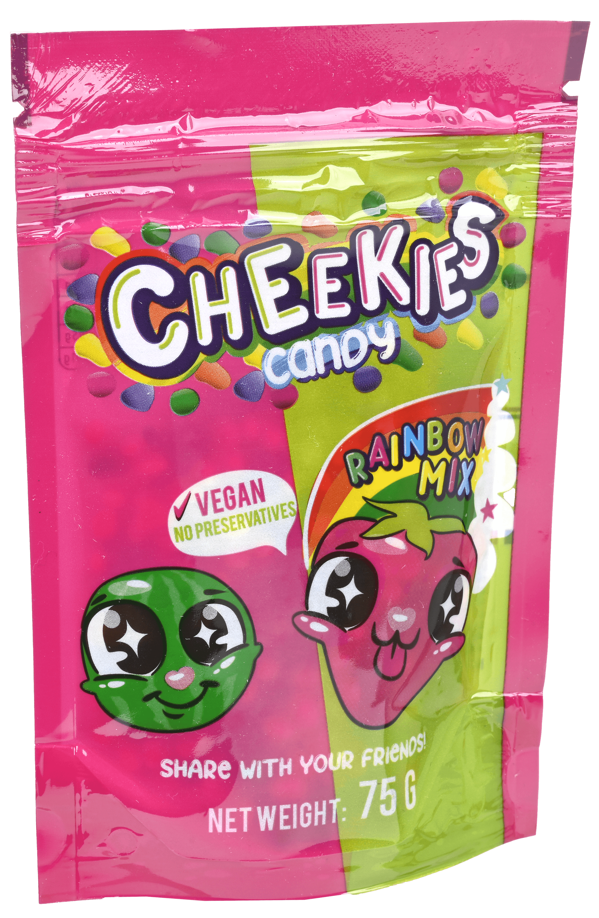 3 zakken Cheekies Snoep Rainbow Mix 75g