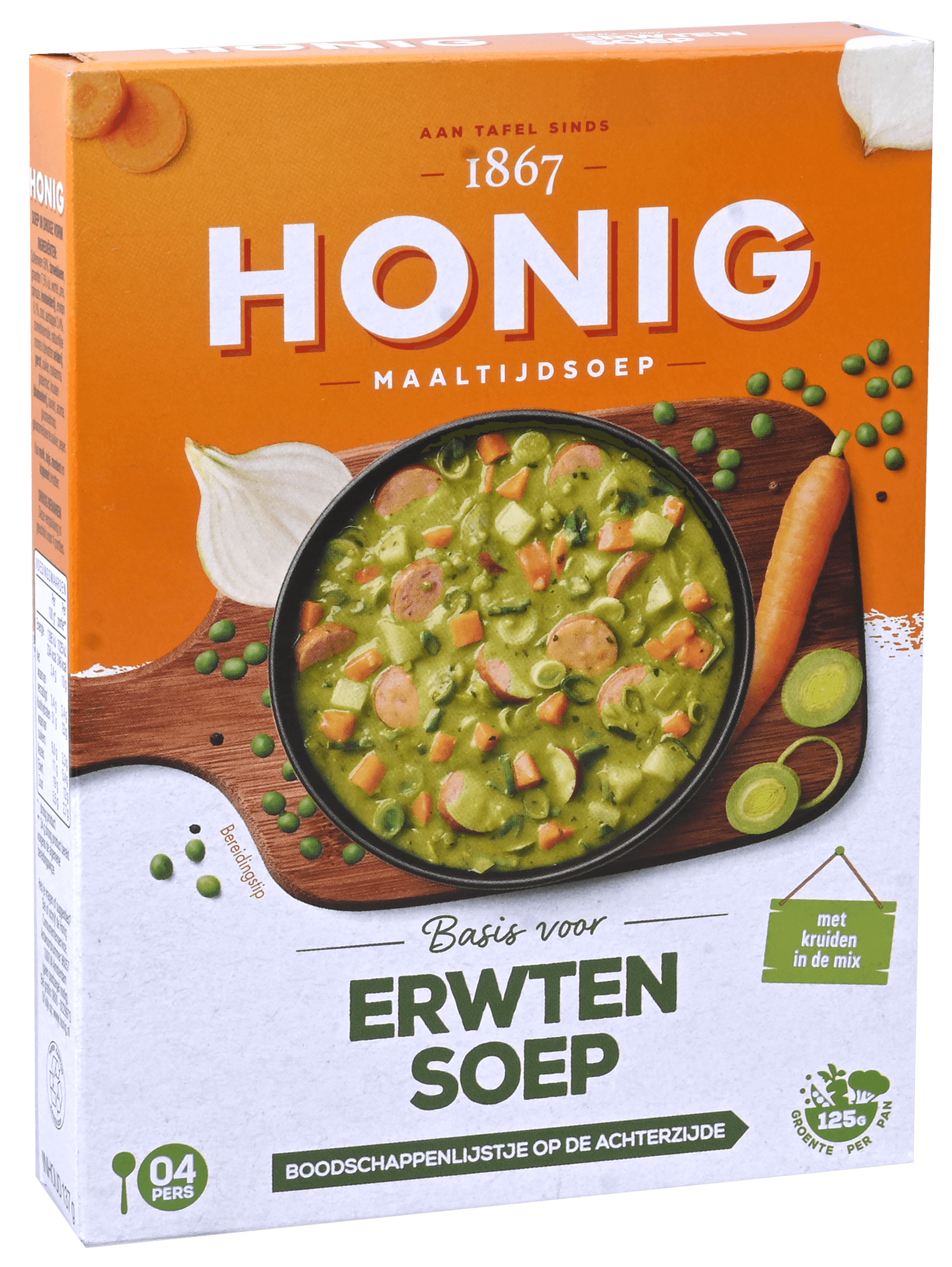 4 pakken Honig Basis voor Maaltijdsoep Erwten 137g
