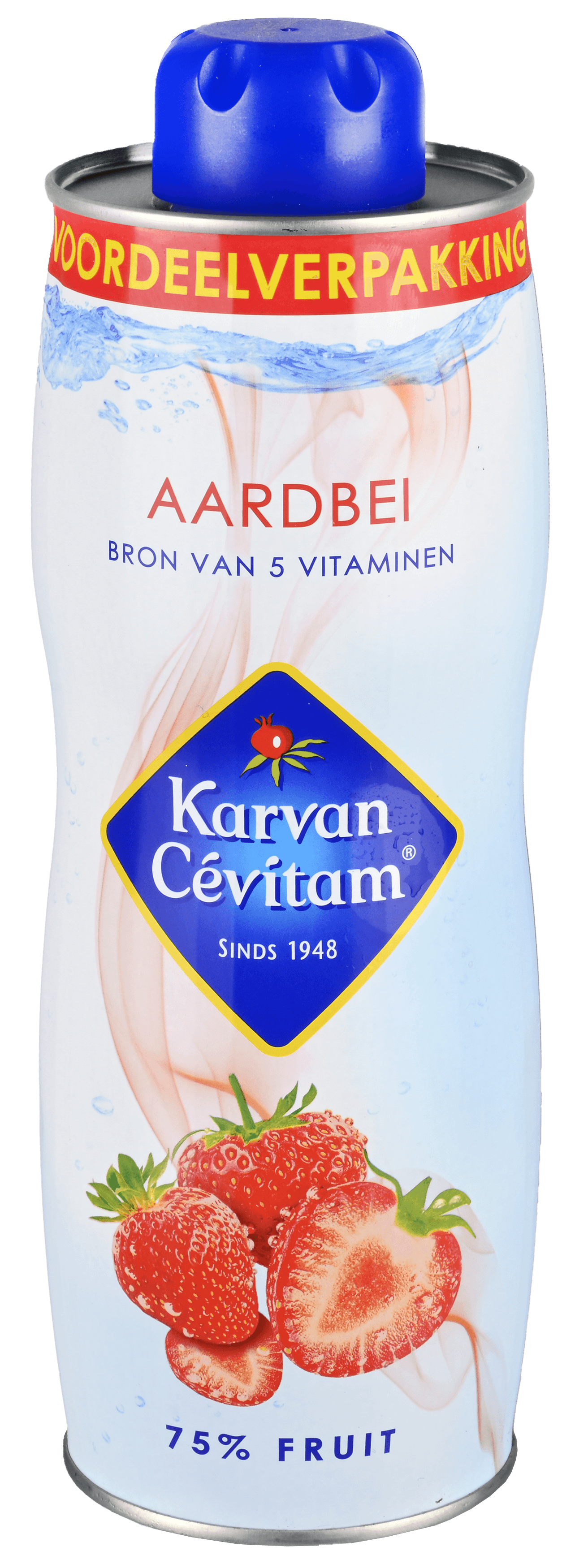 Fles Karvan Cévitam siroop aardbei rood 2 x 900 ml