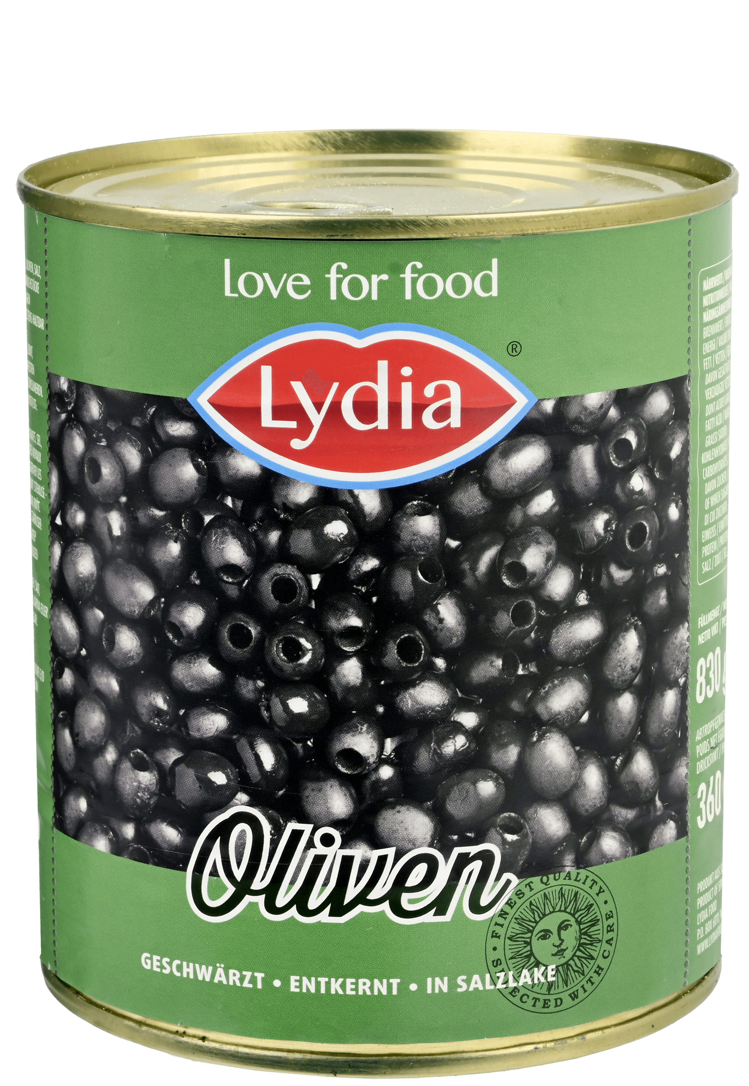 Lydia Kleine Zwarte Olijven zonder Pit 850ml thumbnail 1