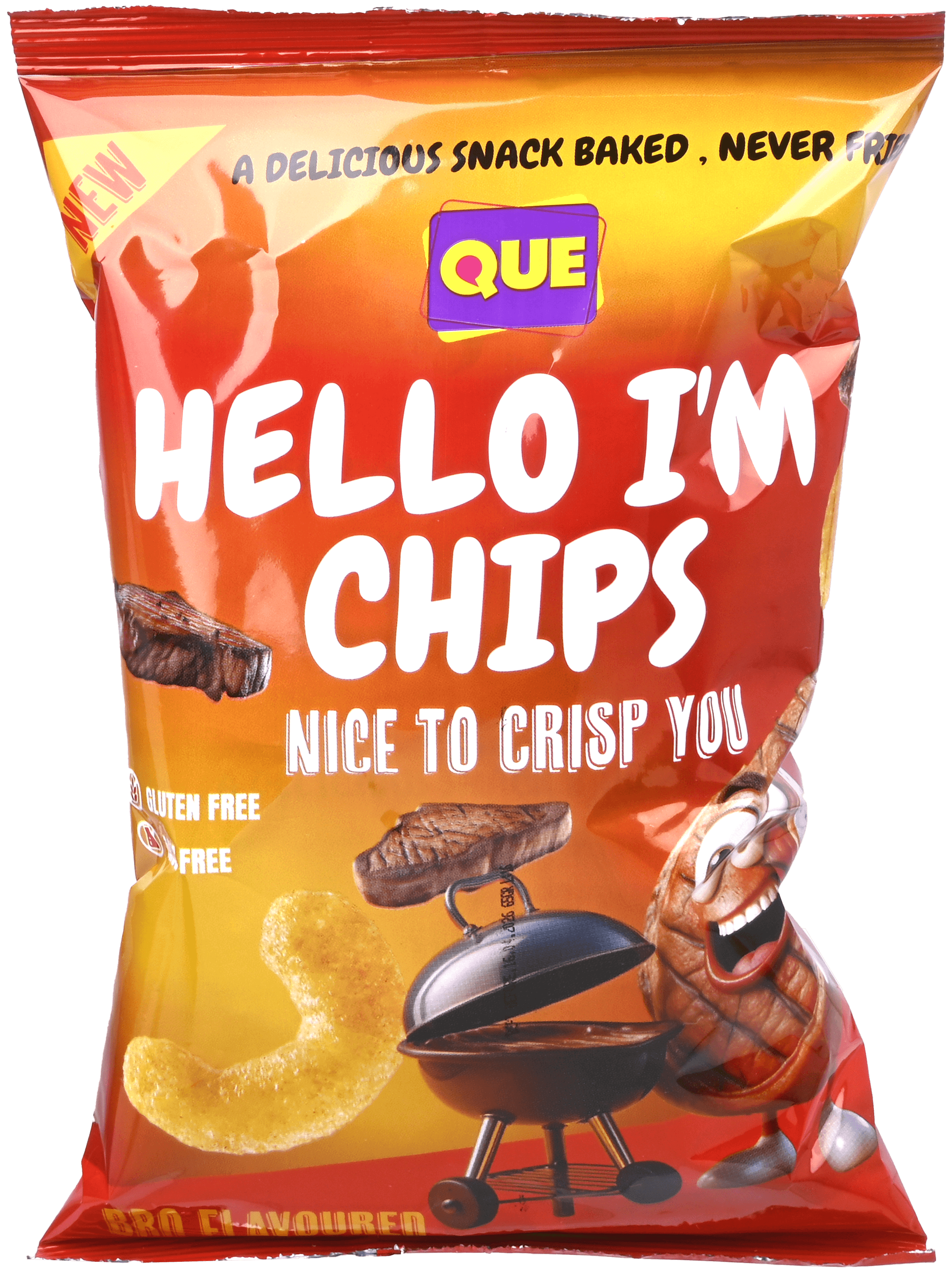 5 zakken Hello I'm Chips BBQ 65g