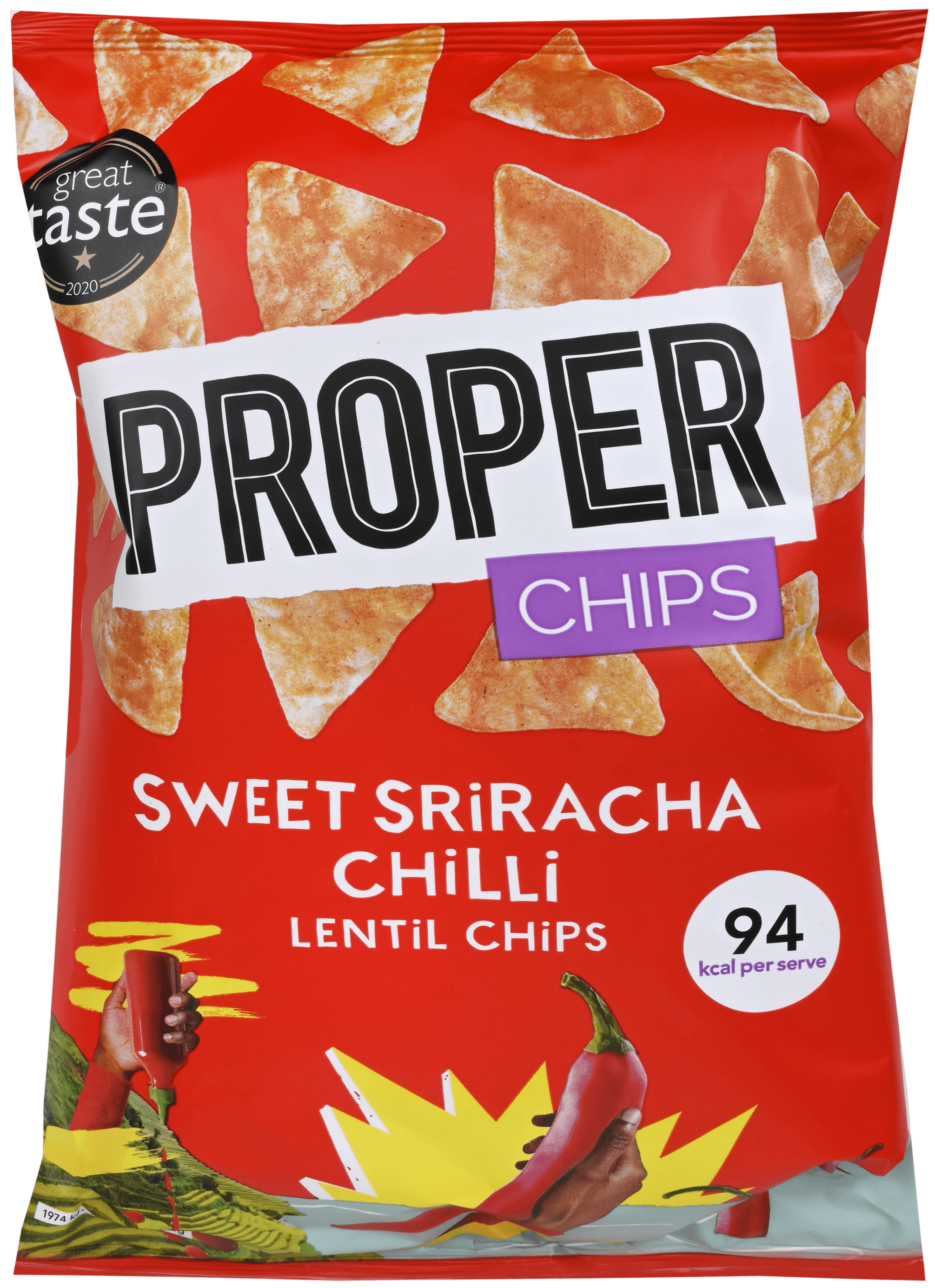 4 zakken Proper Chips Sriracha 85g