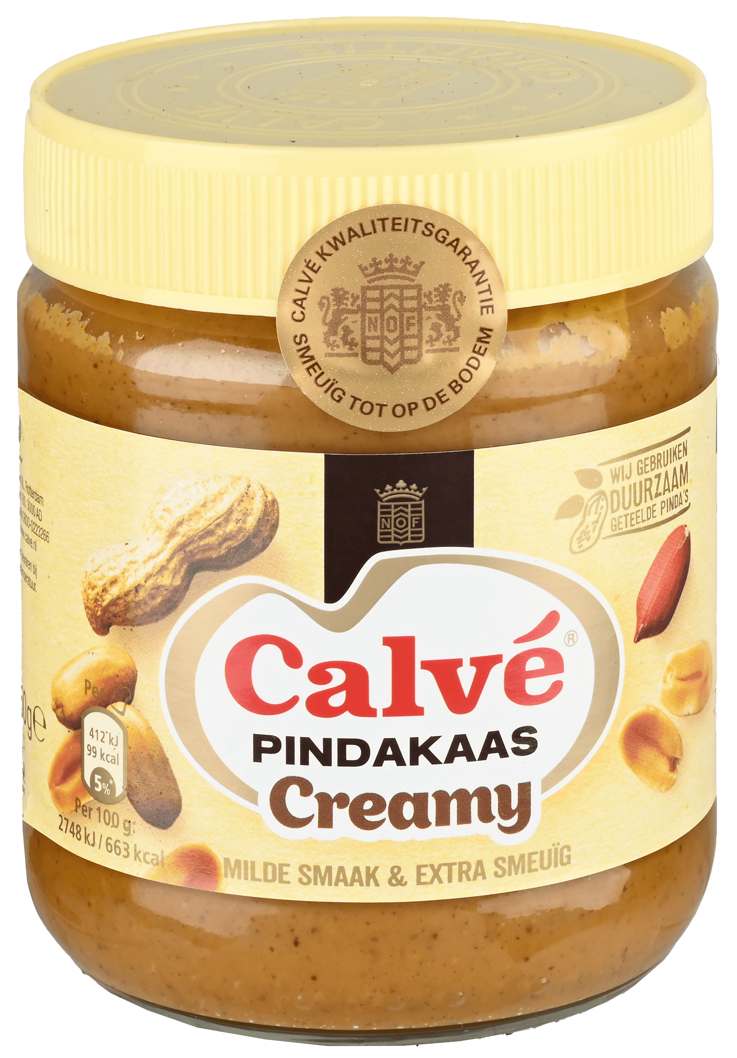 2 potten Calvé Pindakaas Creamy 350g