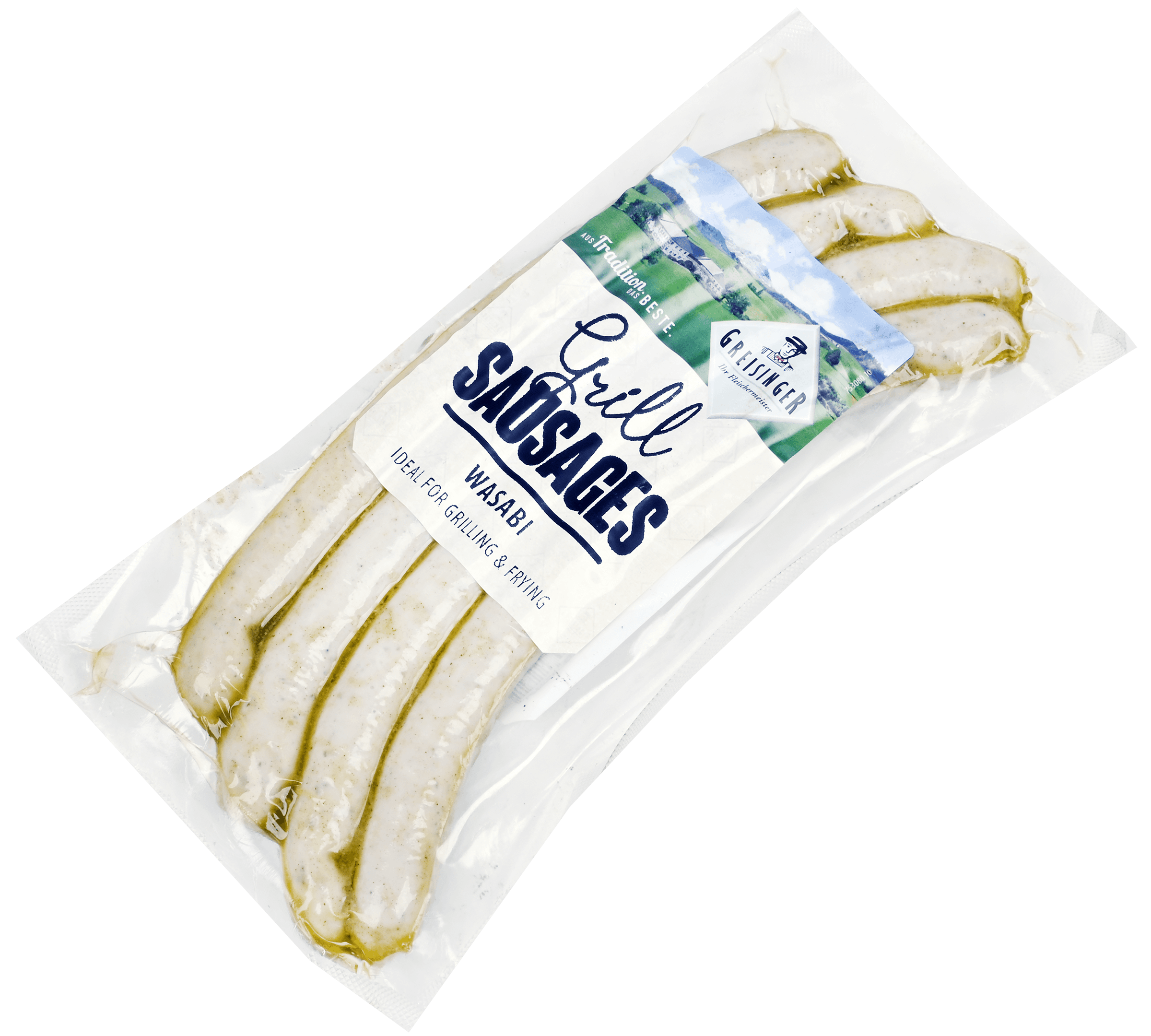 3 pakken Braadworst Gemarineerd Wasabi 200g