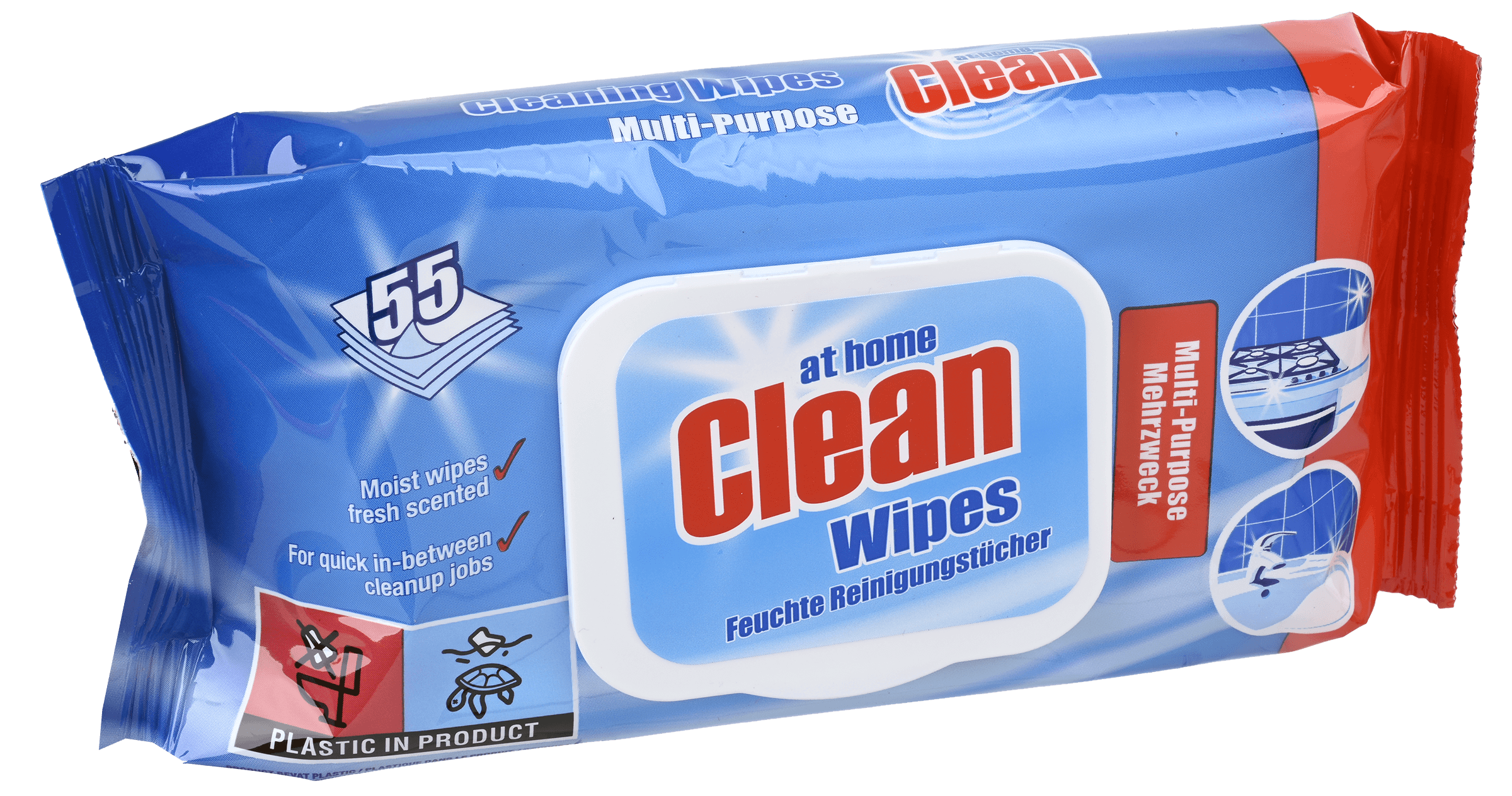 2 pakken At Home Clean Schoonmaakdoekjes 55st
