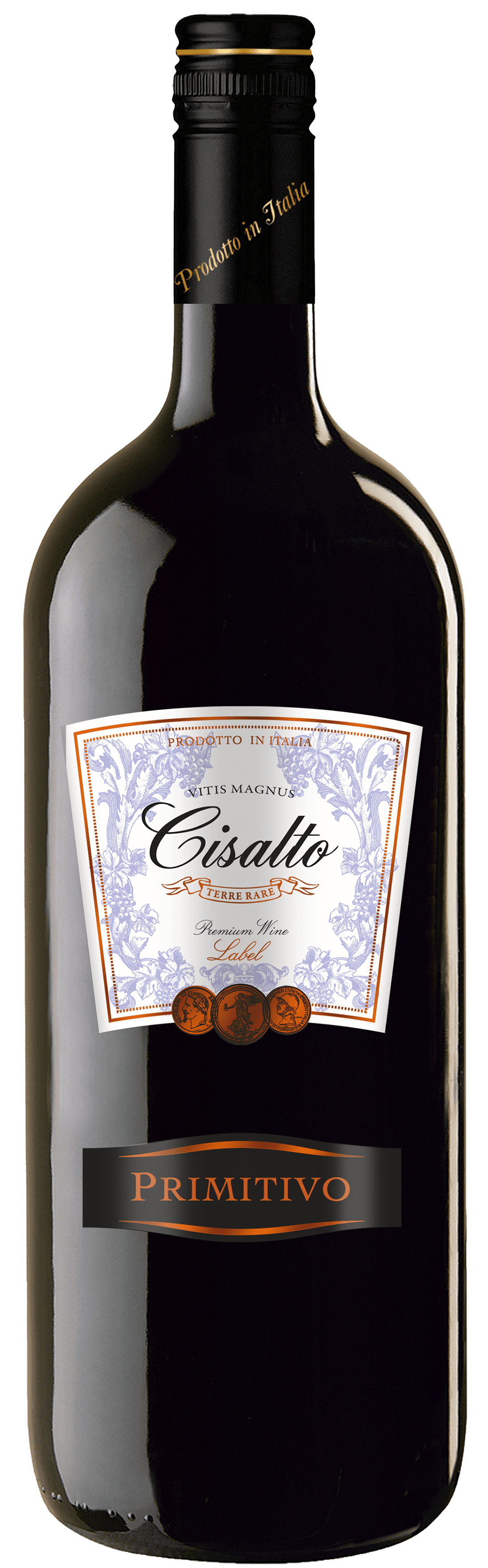 Fles Berteletti Primitivo Cisalto rode wijn 1,5 l