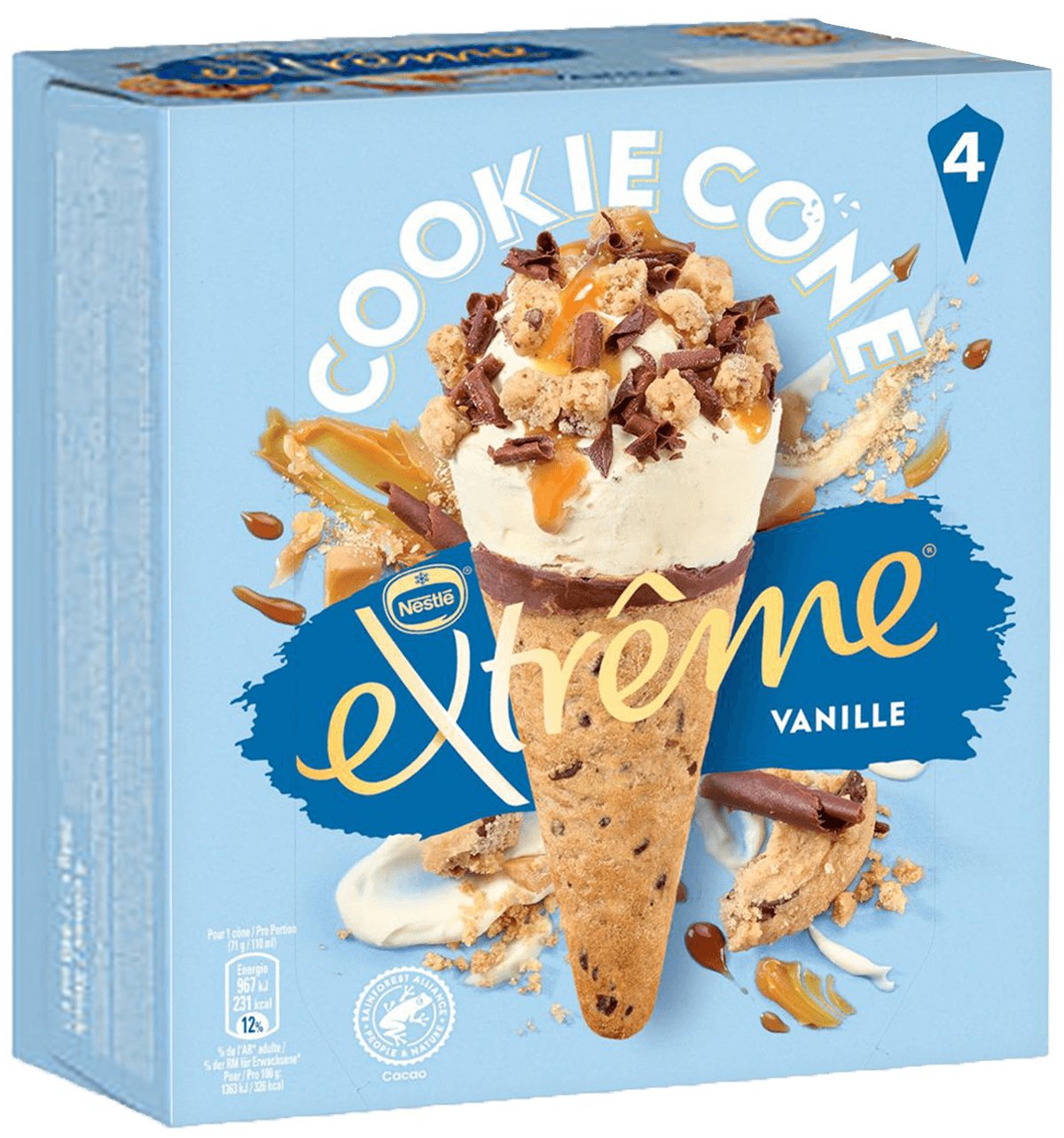 2 pakken Extreme Cookie Cone Vanille 4x110ml