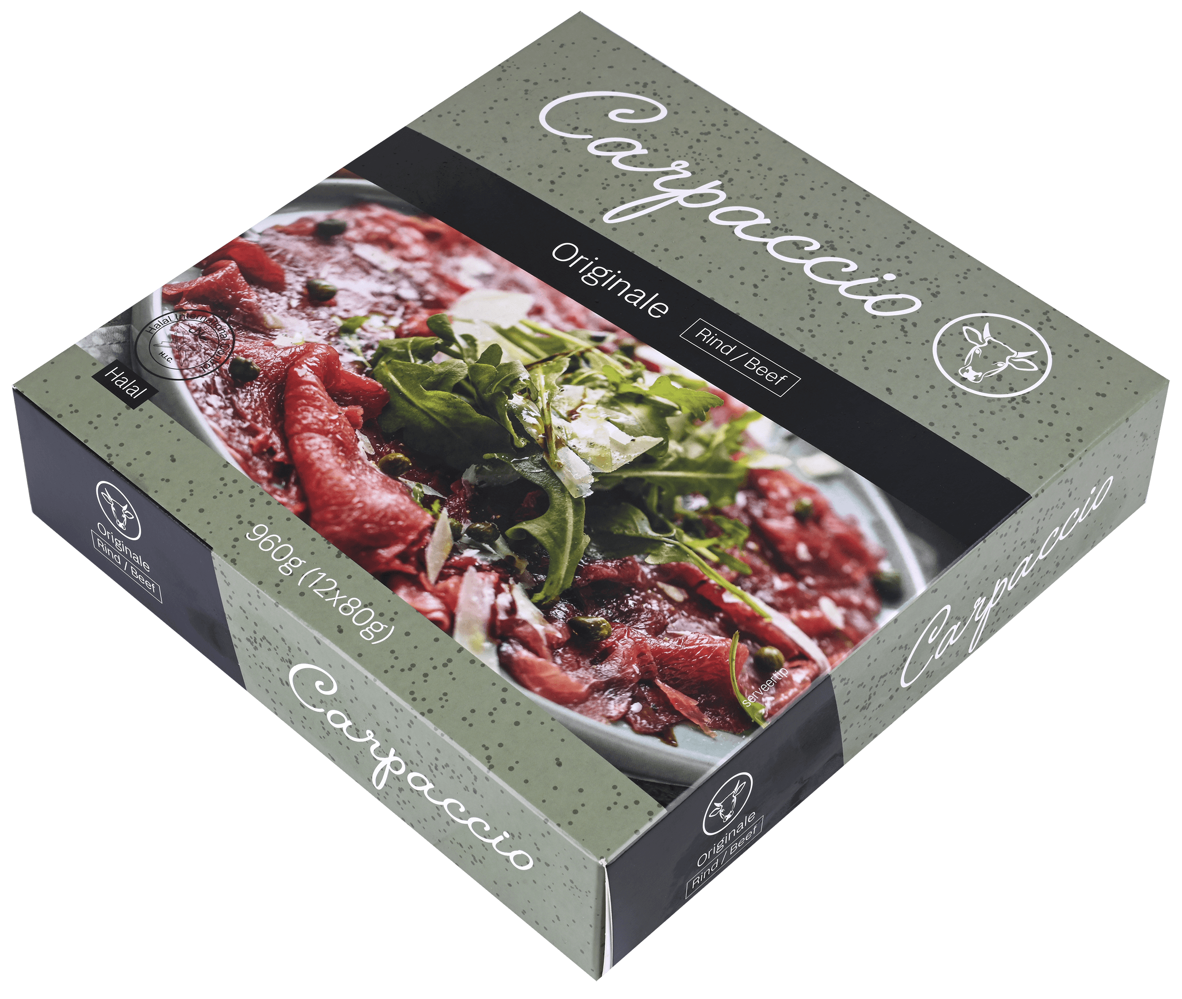 12 porties Rundercarpaccio Originale ca. 80g