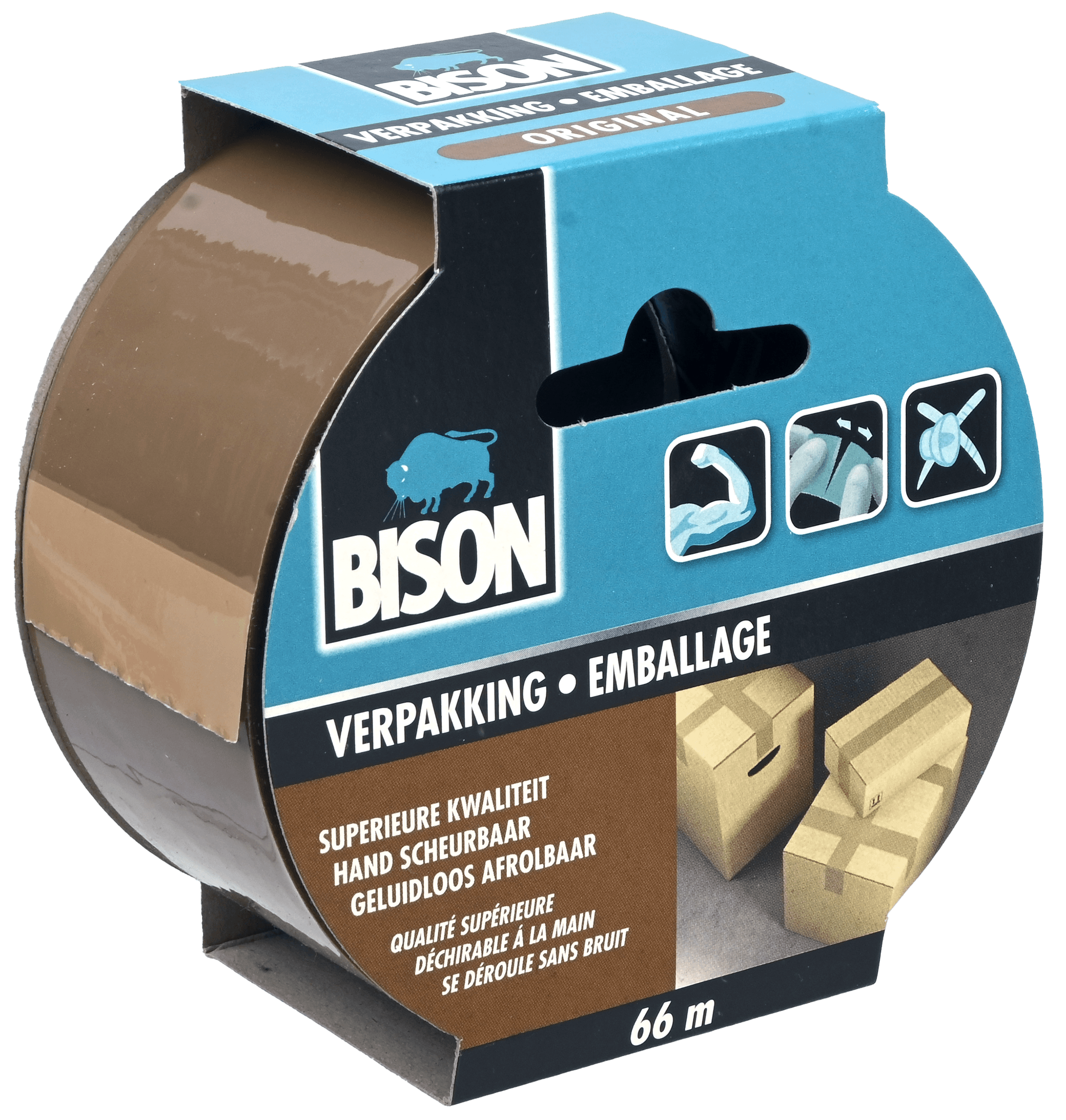 2 stuks BISON Verpakkingstape Original 66mx50mm