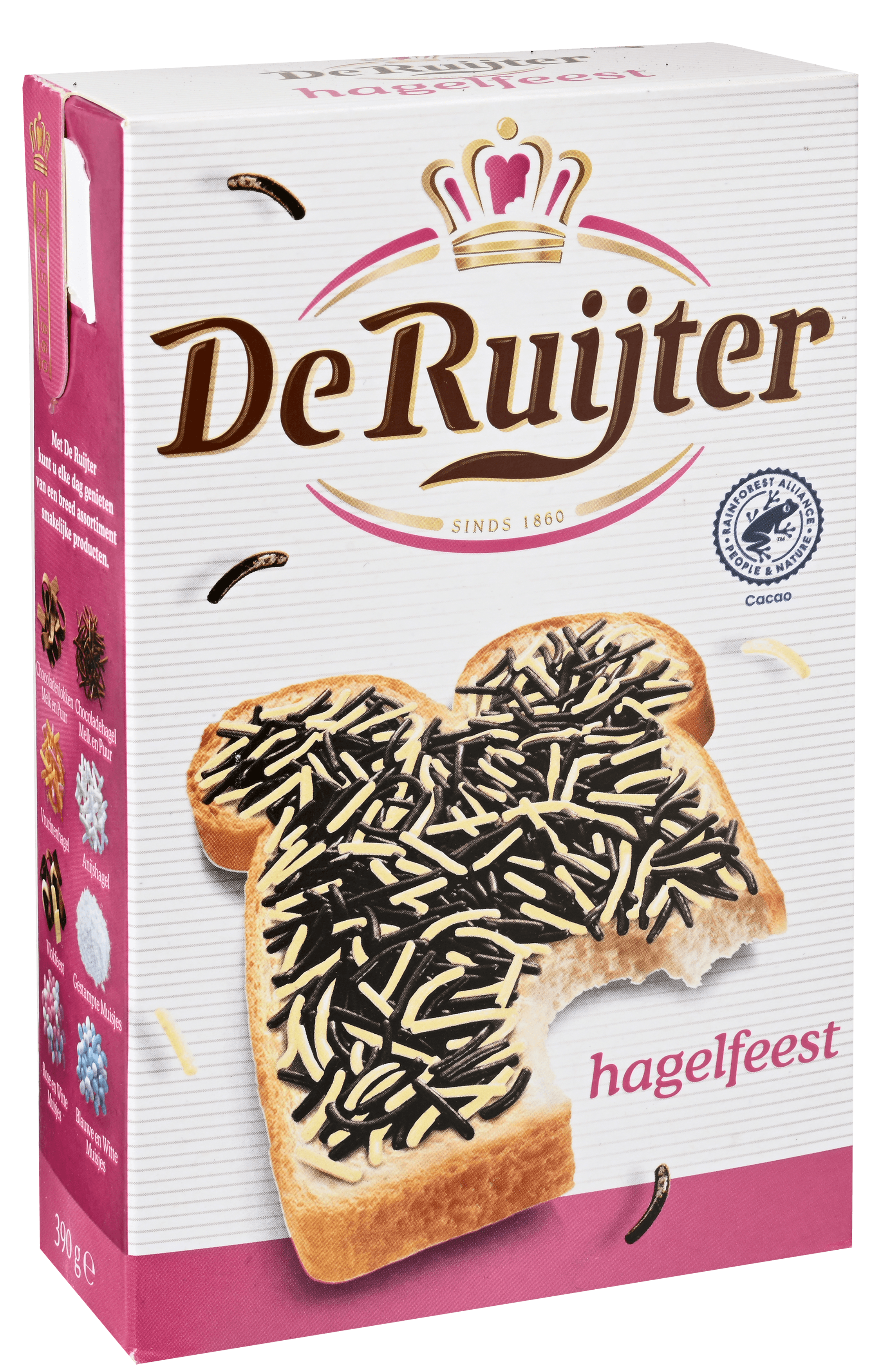 Pak De Ruijter hagelfeest hagelslag, meerkleurig, 2 x 390 g