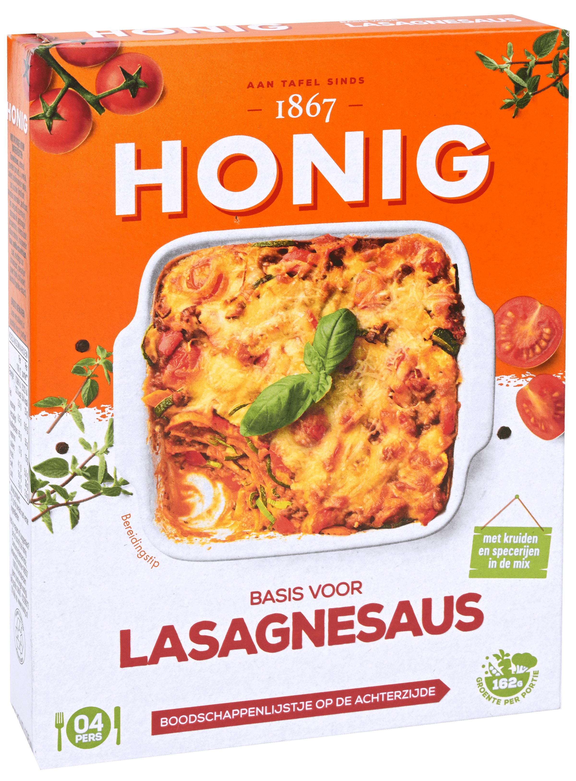 5 pakken Honig Basis voor Lasagnesaus 125g