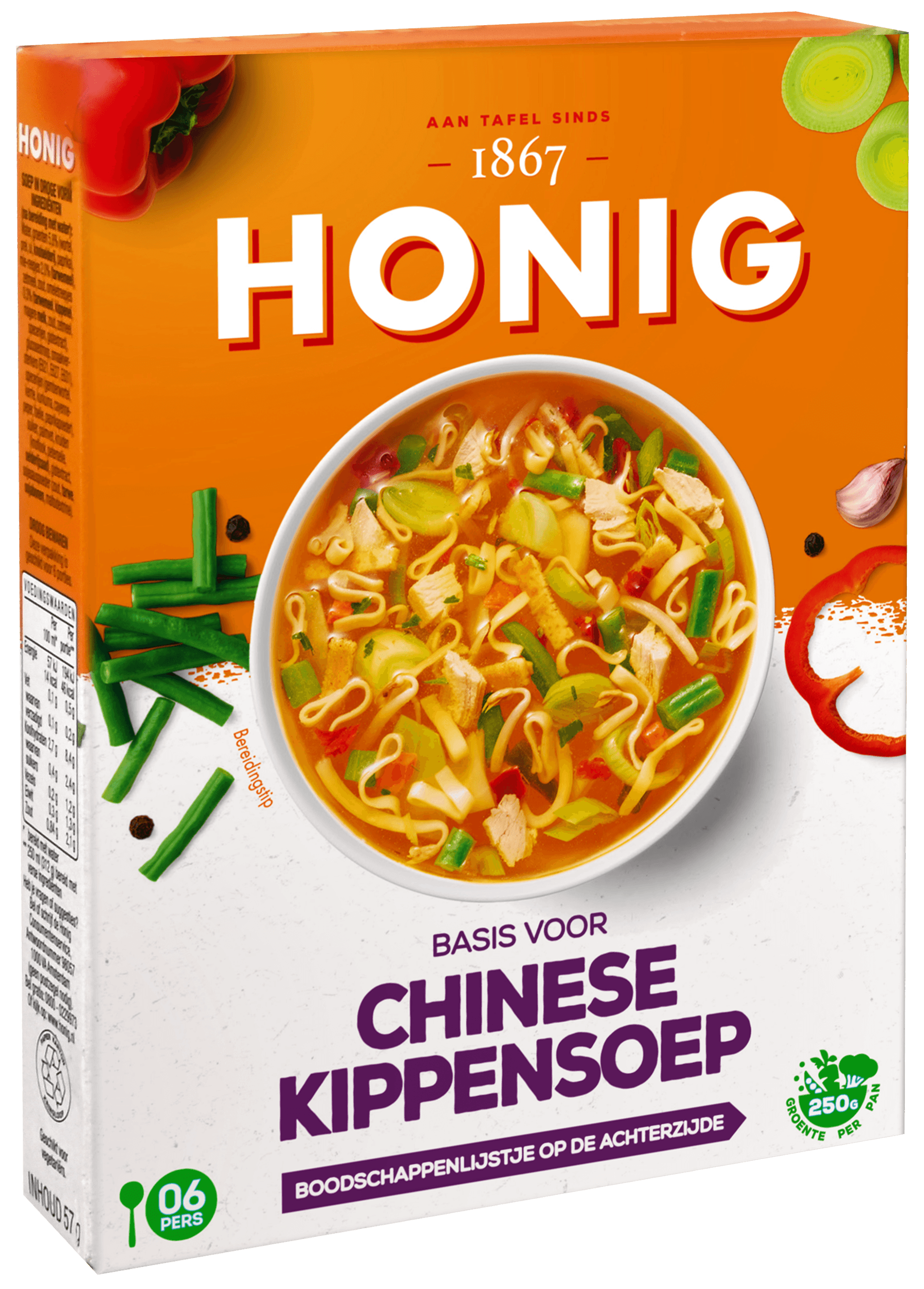 Pak Honig Basis voor Chinese Kippensoep, 5 x 280 g