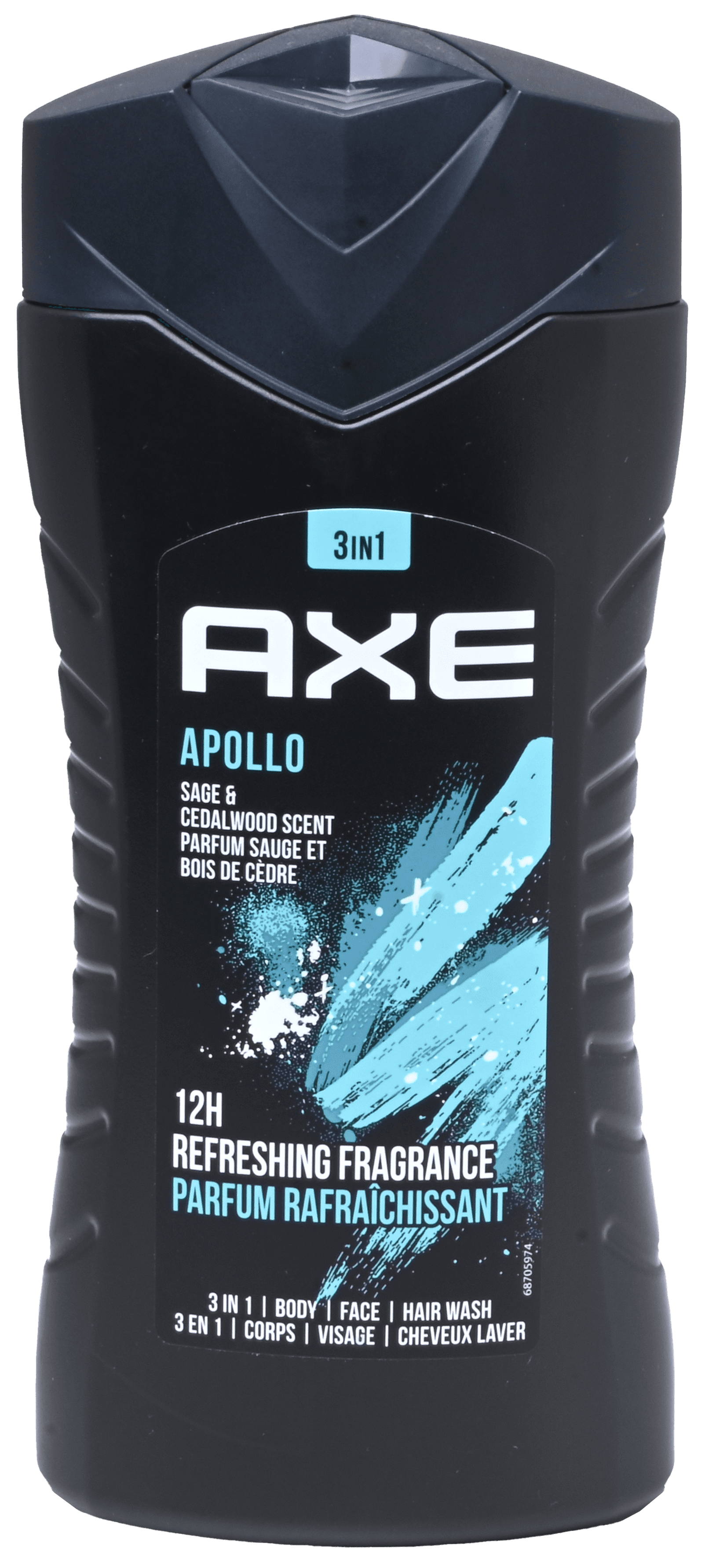3 flessen Axe Douche Apollo 3 in 1 250ml