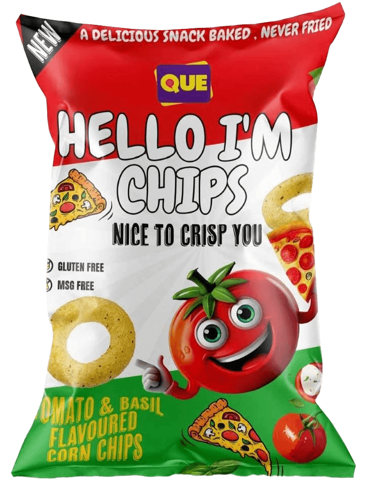 5 zakken Hello I'm Chips Tomaat & Basilicum 65g
