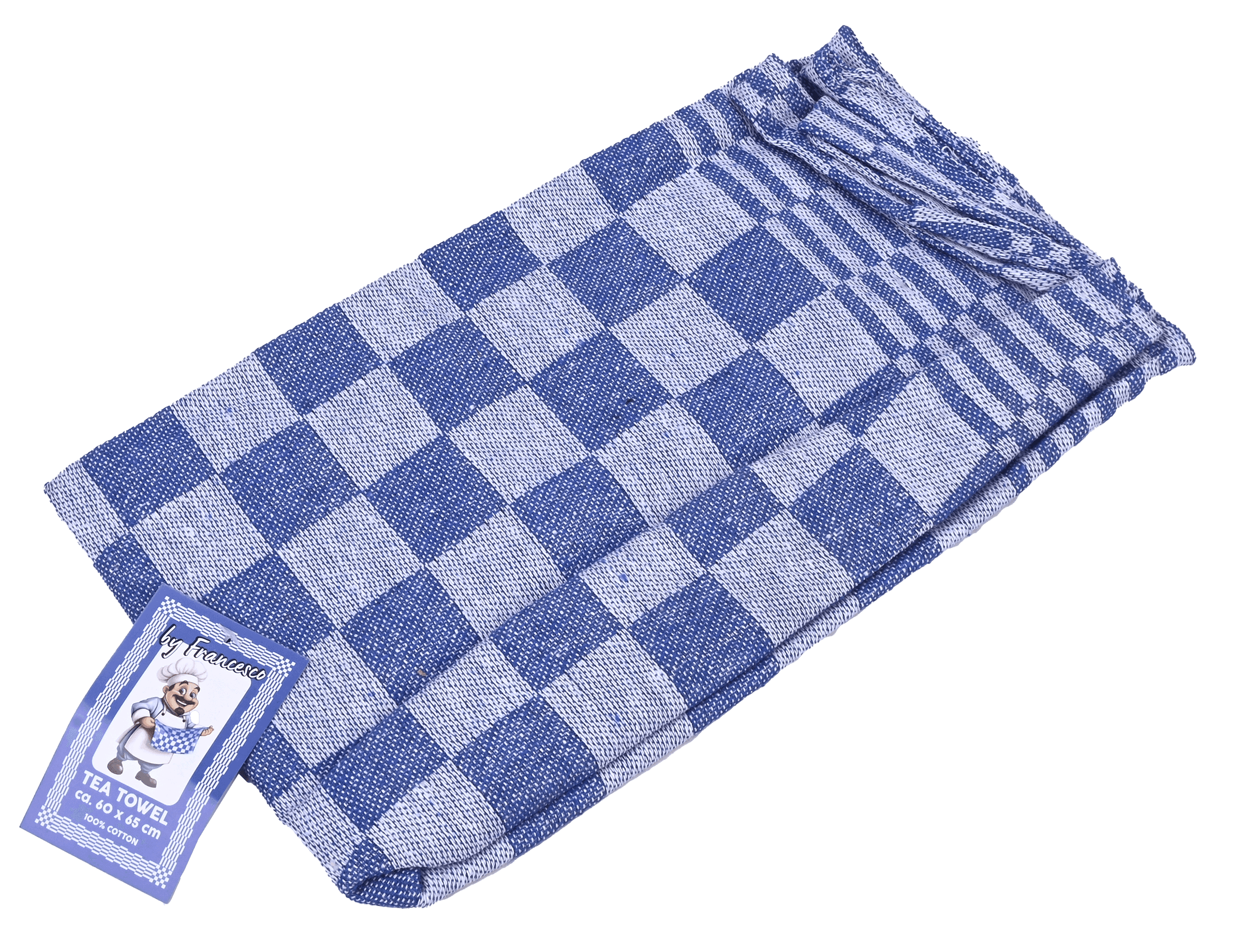 4 stuks Theedoek 100% Katoen Blauw 60x65cm Luxe