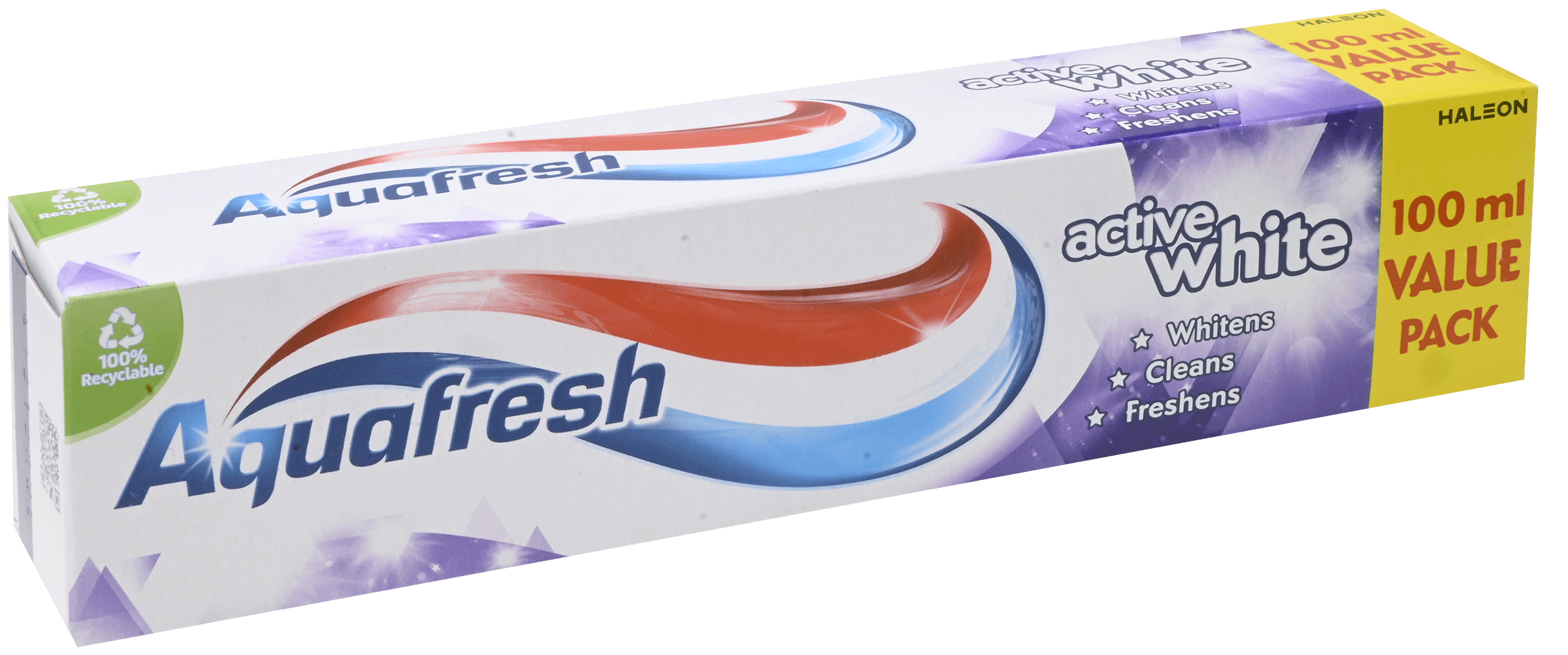 2 Tubes Aquafresh Active Toothpaste Active White 100ml