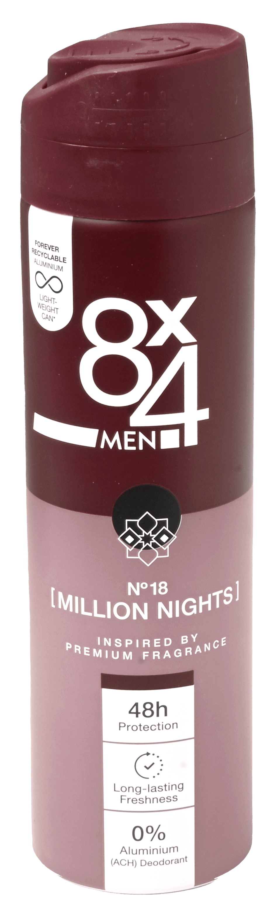 2 bussen 8x4 Deospray Men Million Nights No.18 150ml