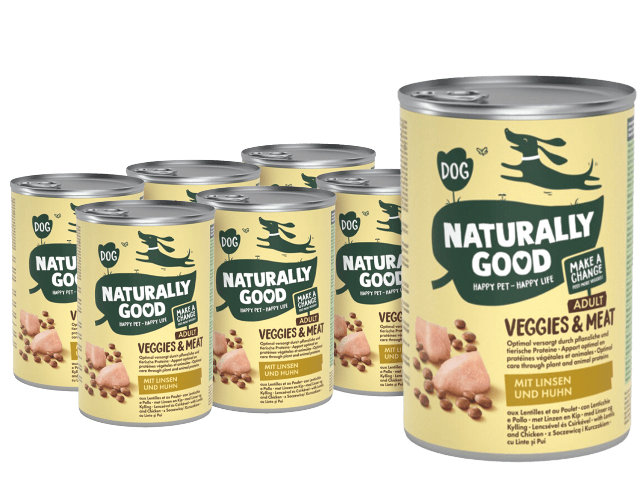 6 blikken Naturally Good Hondenvoer Junior 400g