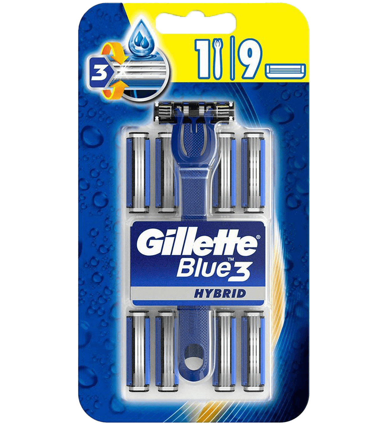 Gillette Blue3 Handvat + 9 navul scheermesjes