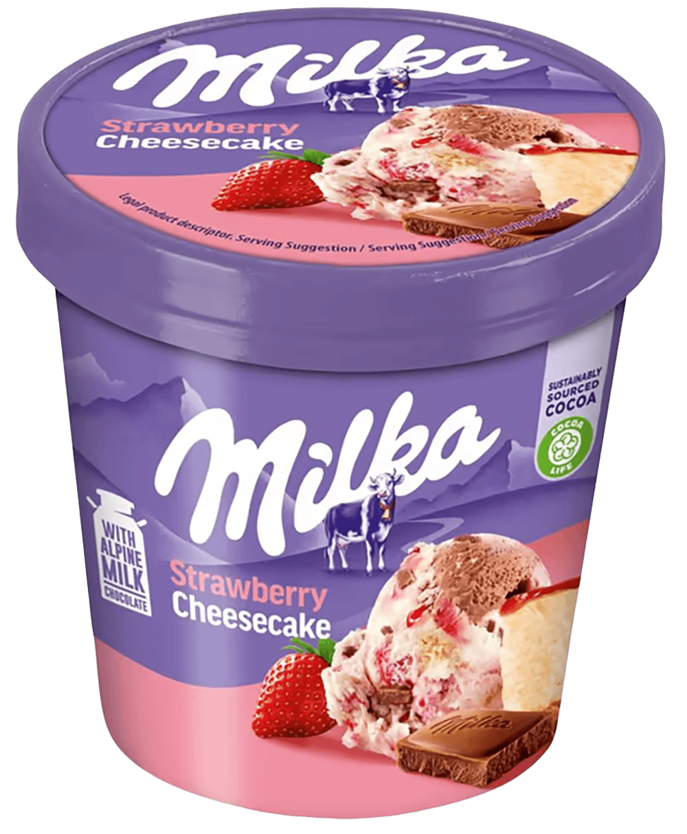 Milka aardbei cheesecake 425ml