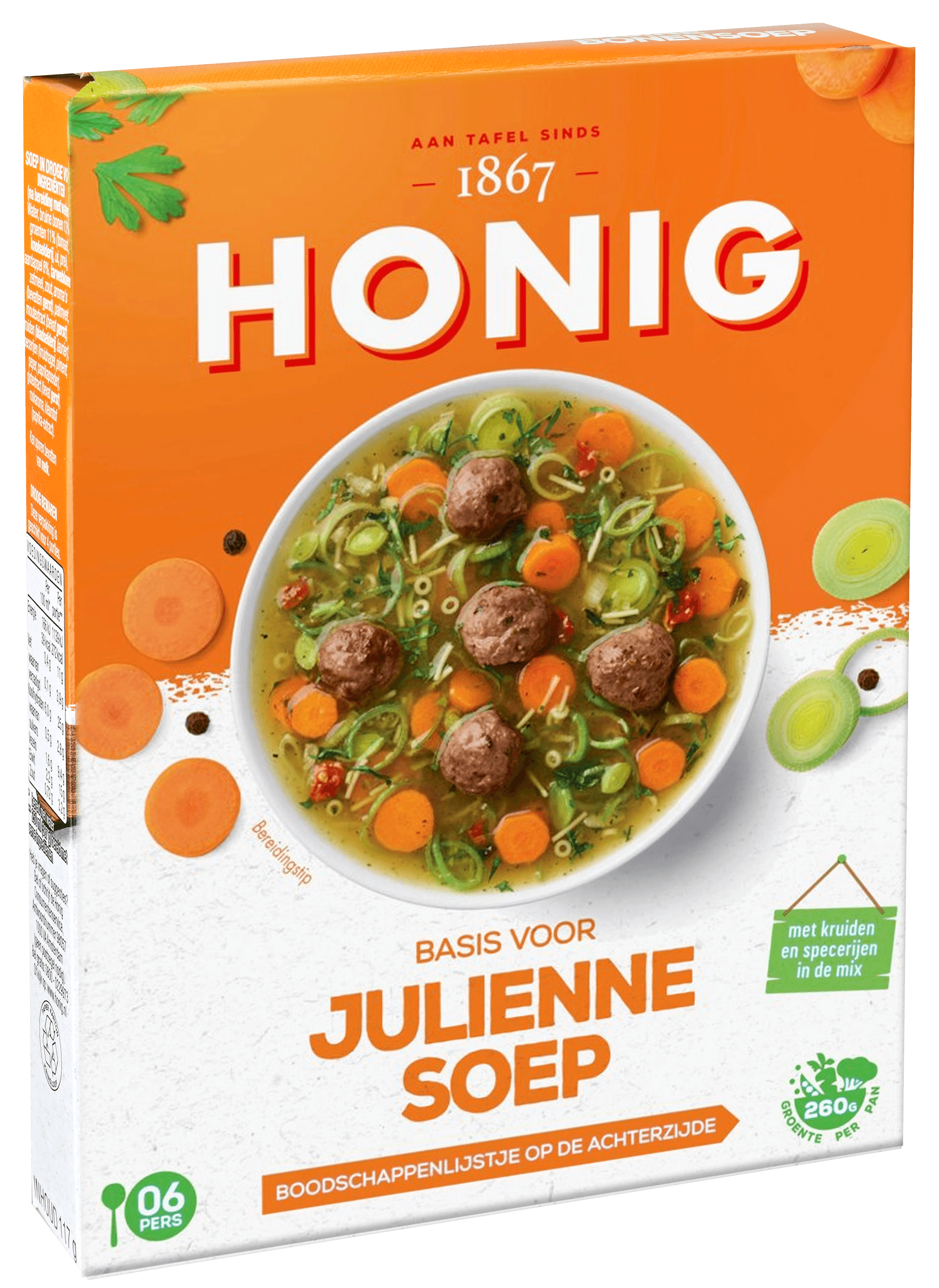 4 pakken Honig basis voor julienne soep 40 GR