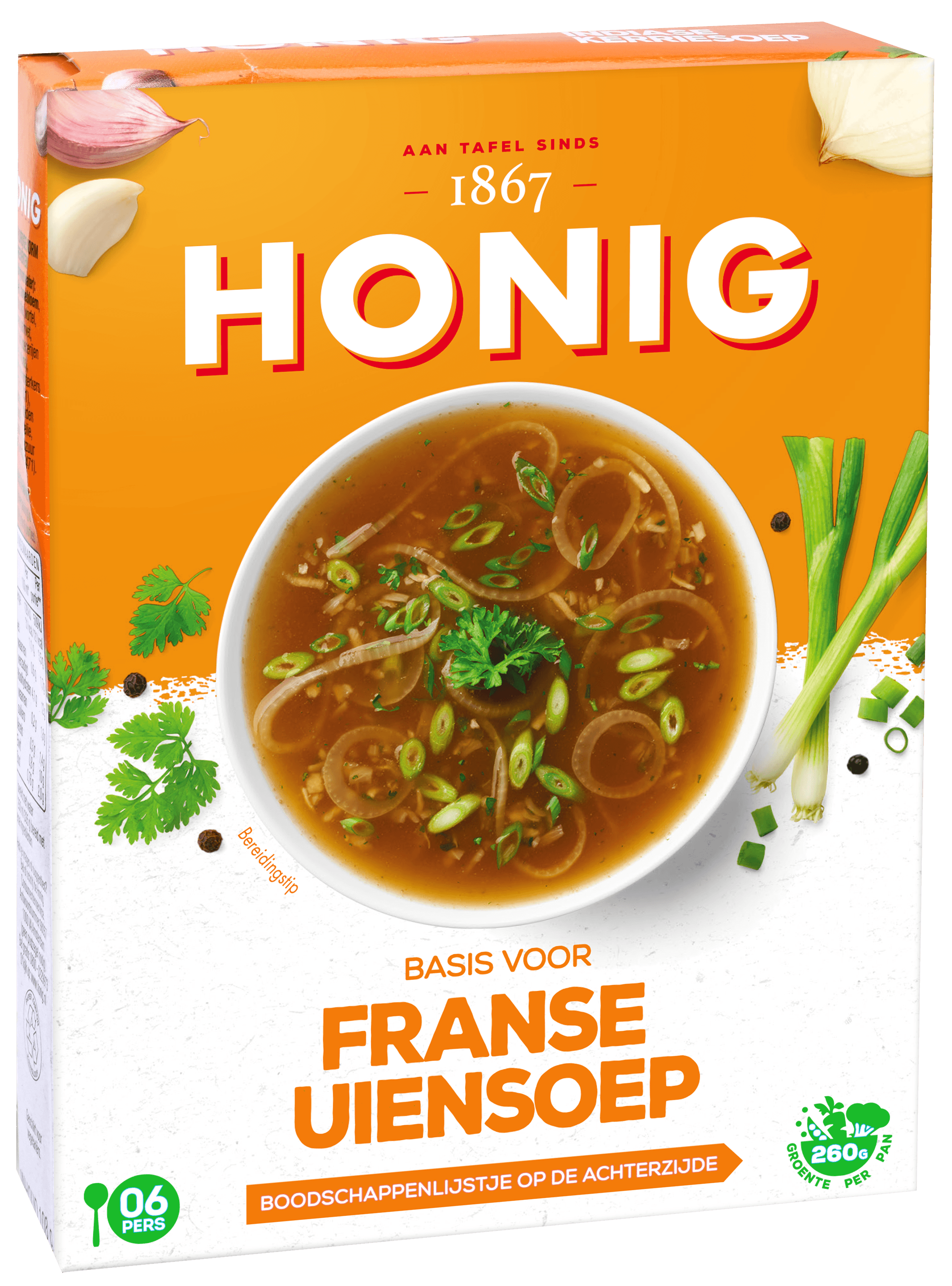 5 pakken Honig franse uiensoep 64 GR