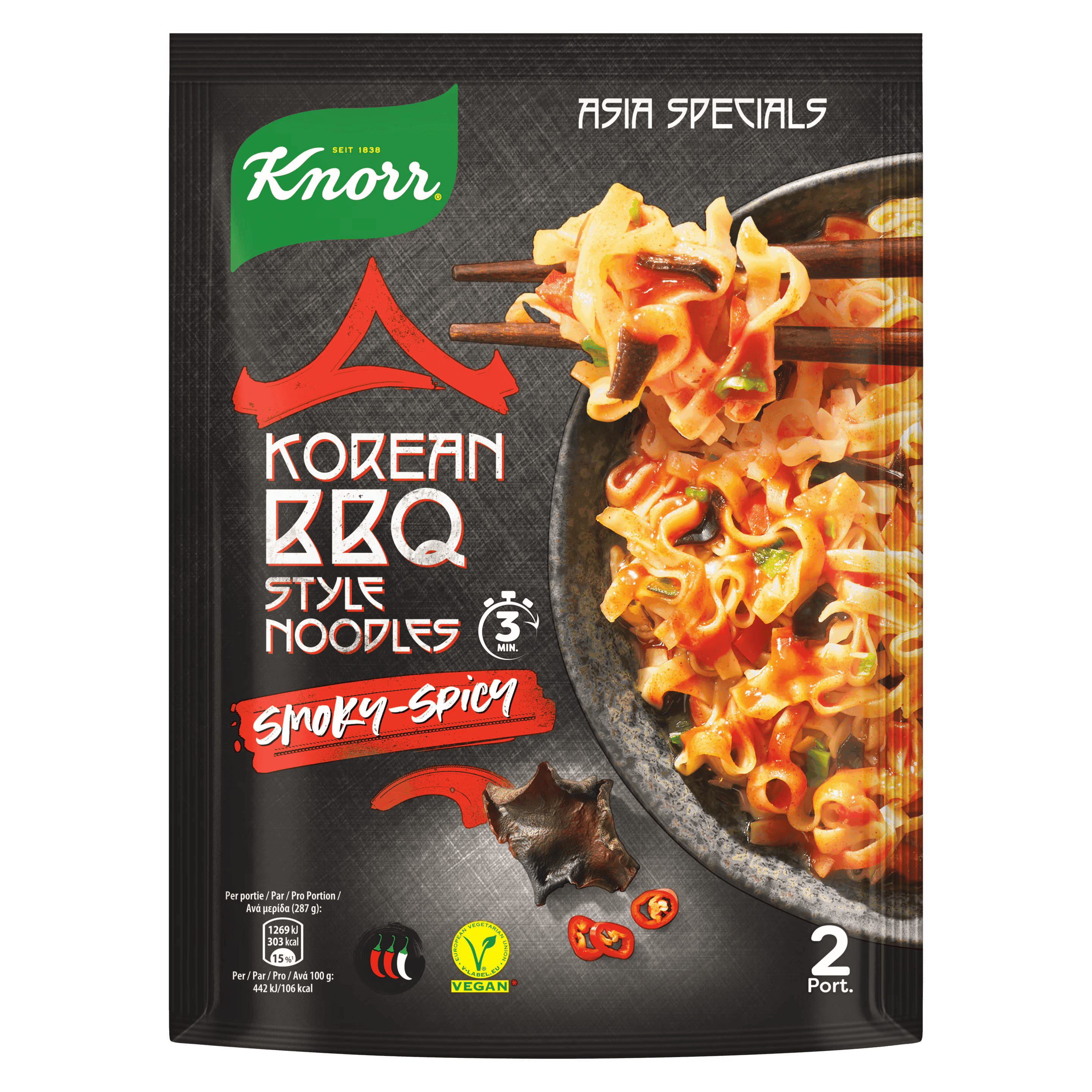 4 Zakken Knor korean BBQ style noodles 135gr
