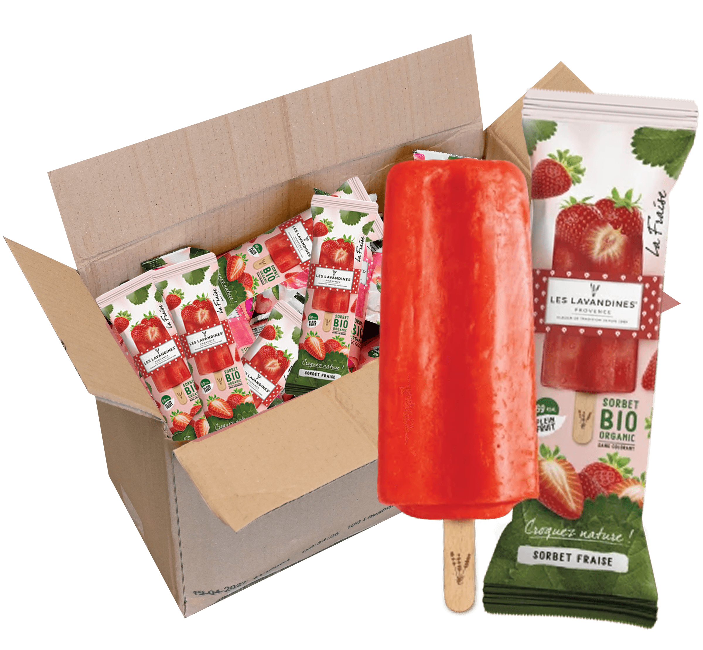 Lavandines Sorbet Aardbei ijsjes 100x70ml