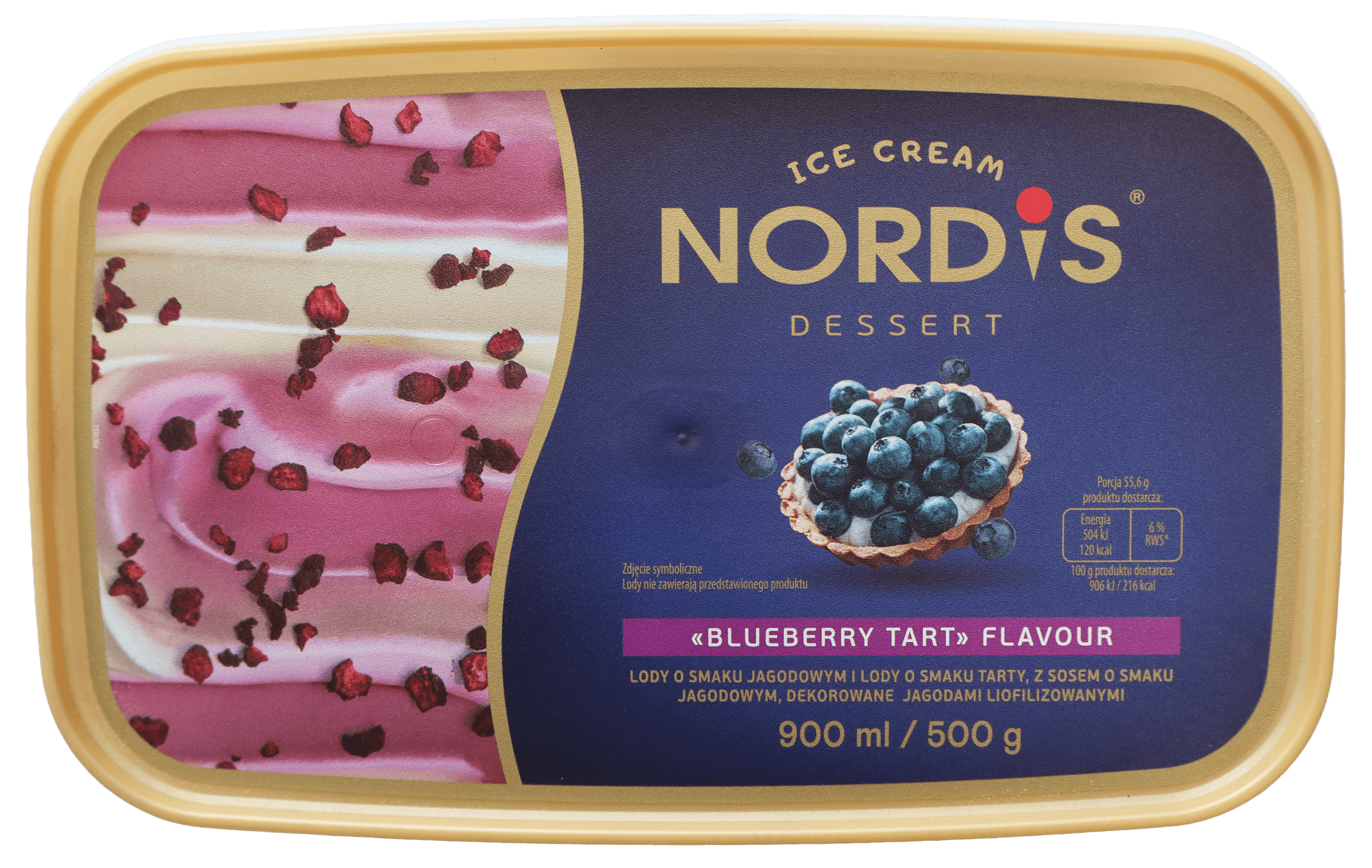 2 Bakken Nordis blauwe bessen taart ijs 900ml