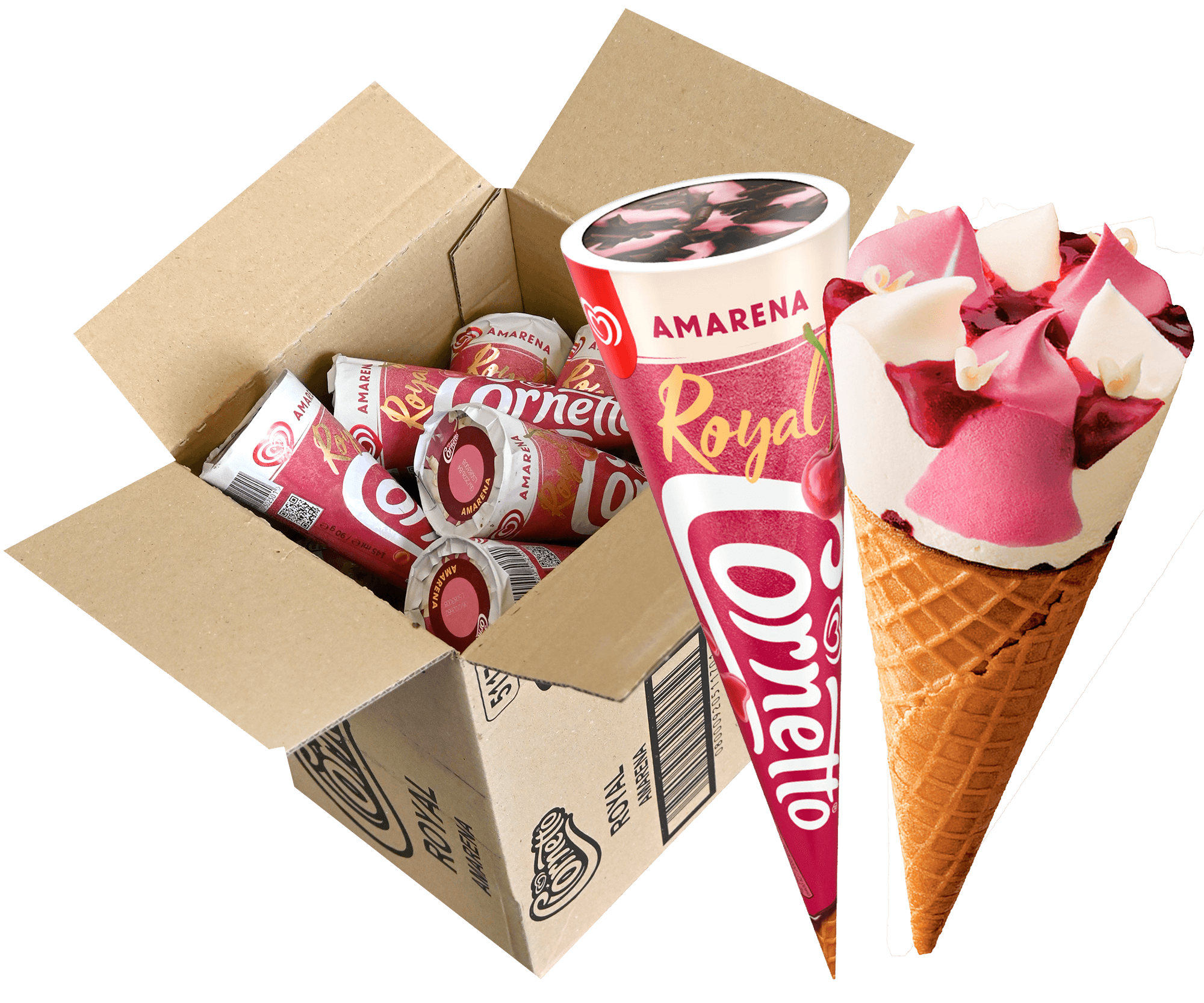 Cornetto royal amarena kers 24x143ml