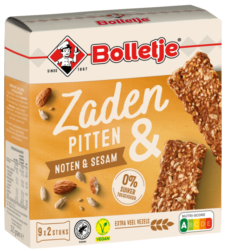 4 pakken bolletje tussendoor zaden en pitten 225 gr