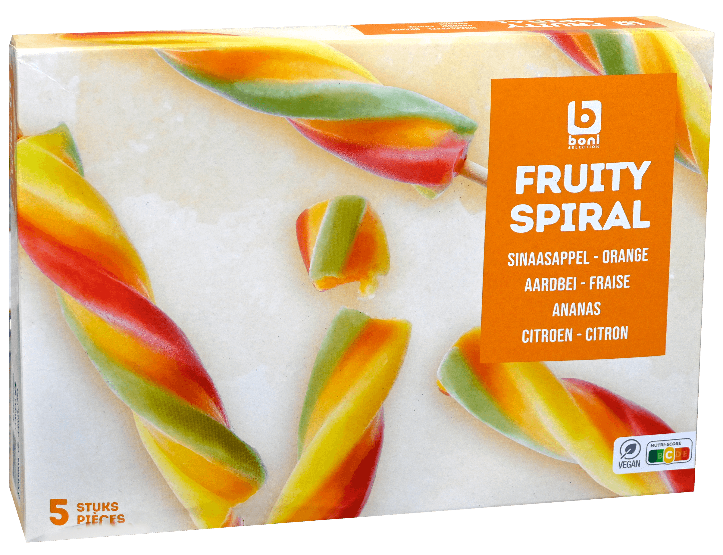 2 pakken Boni Fruit Spirals ijsjes 5x85 ML
