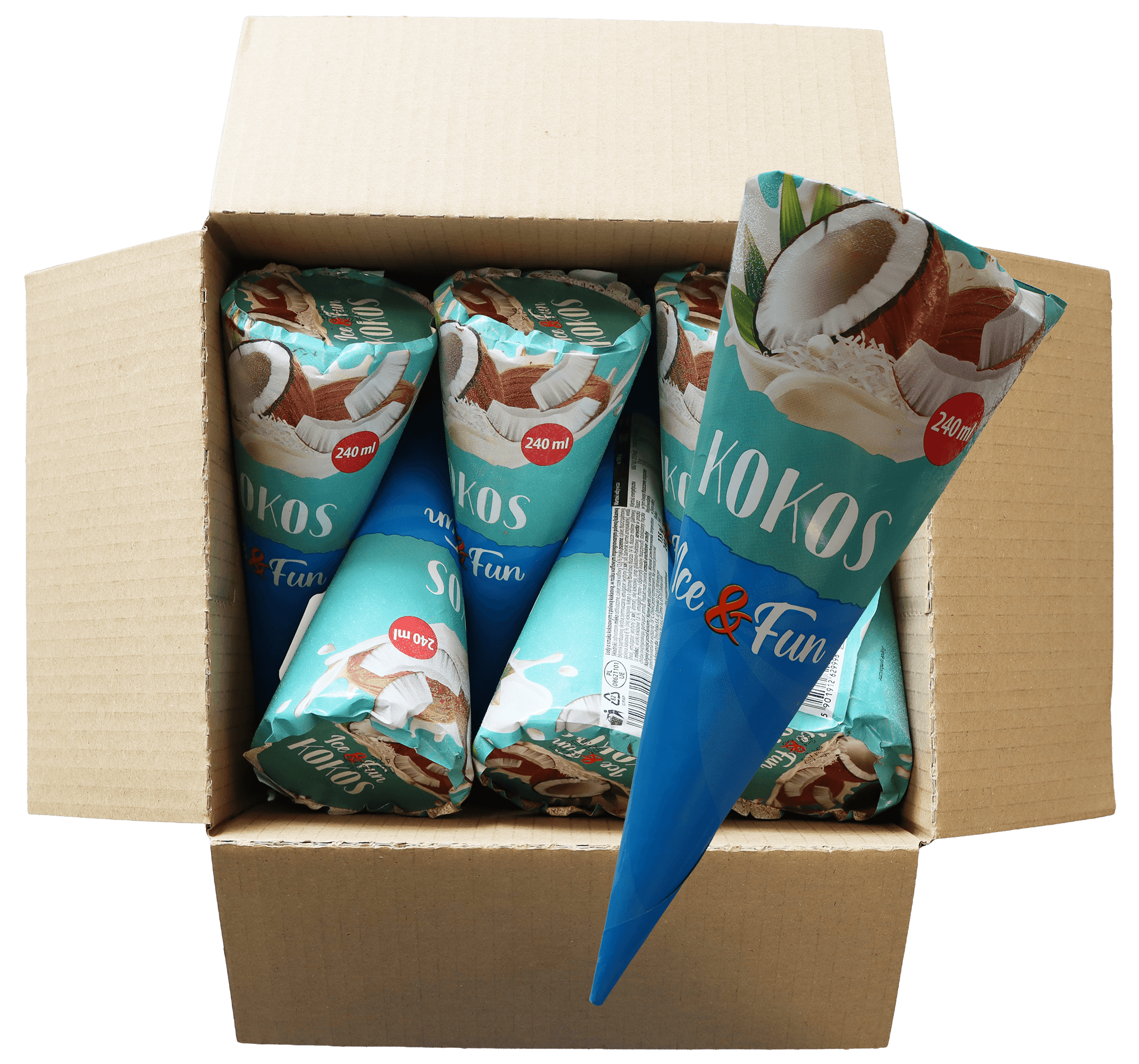 Nordis kokos cornetto ijs 12x240ml