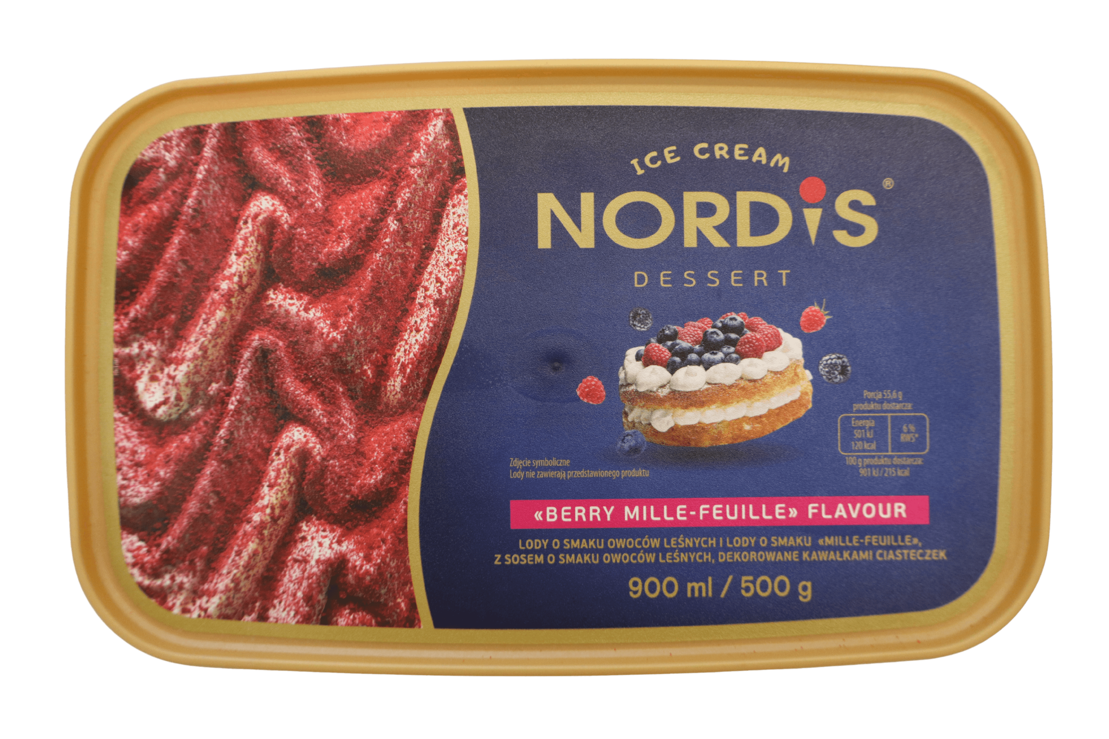 2 Bakken Nordis blauwe bessen tompouce ijs 900ml