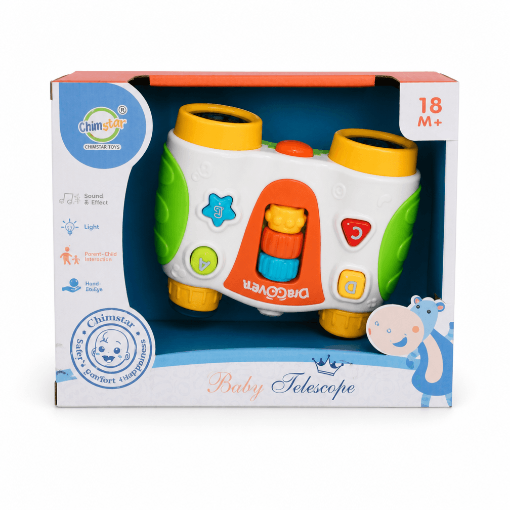 Baby verrekijker met licht en geluid, 2 ass, vanaf 18 maanden, vanaf