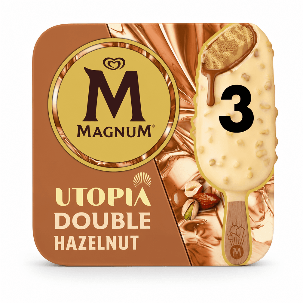 2 pakken MAGNUM IJs Utopia Double Hazelnut 3 x 85 ml