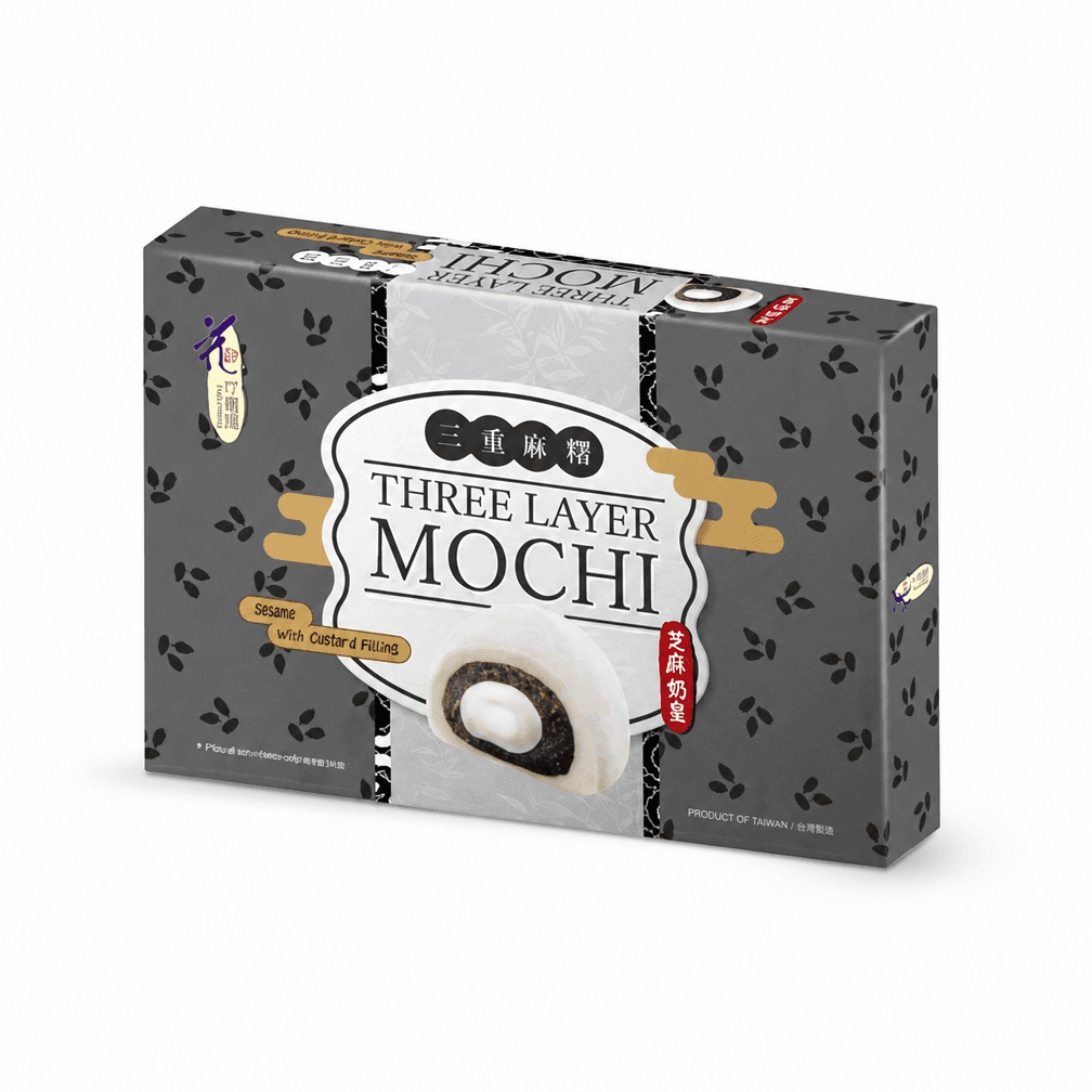 3 pakken Love & Love Three Layer Mochi sesam en creme vulling 180g
