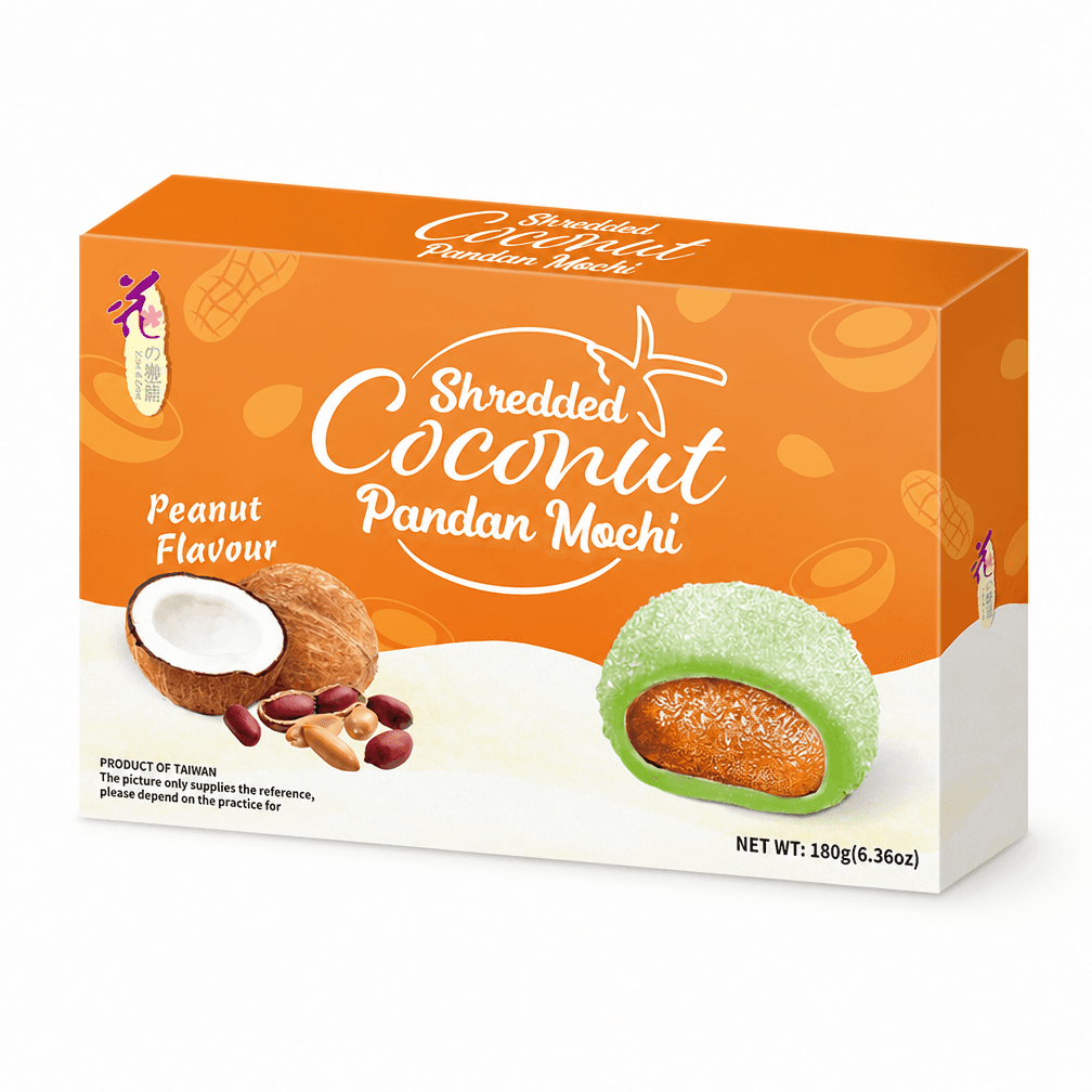 3 pakken Love & Love Shredded Coconut Pandan Mochi Peanut Flavor 180g