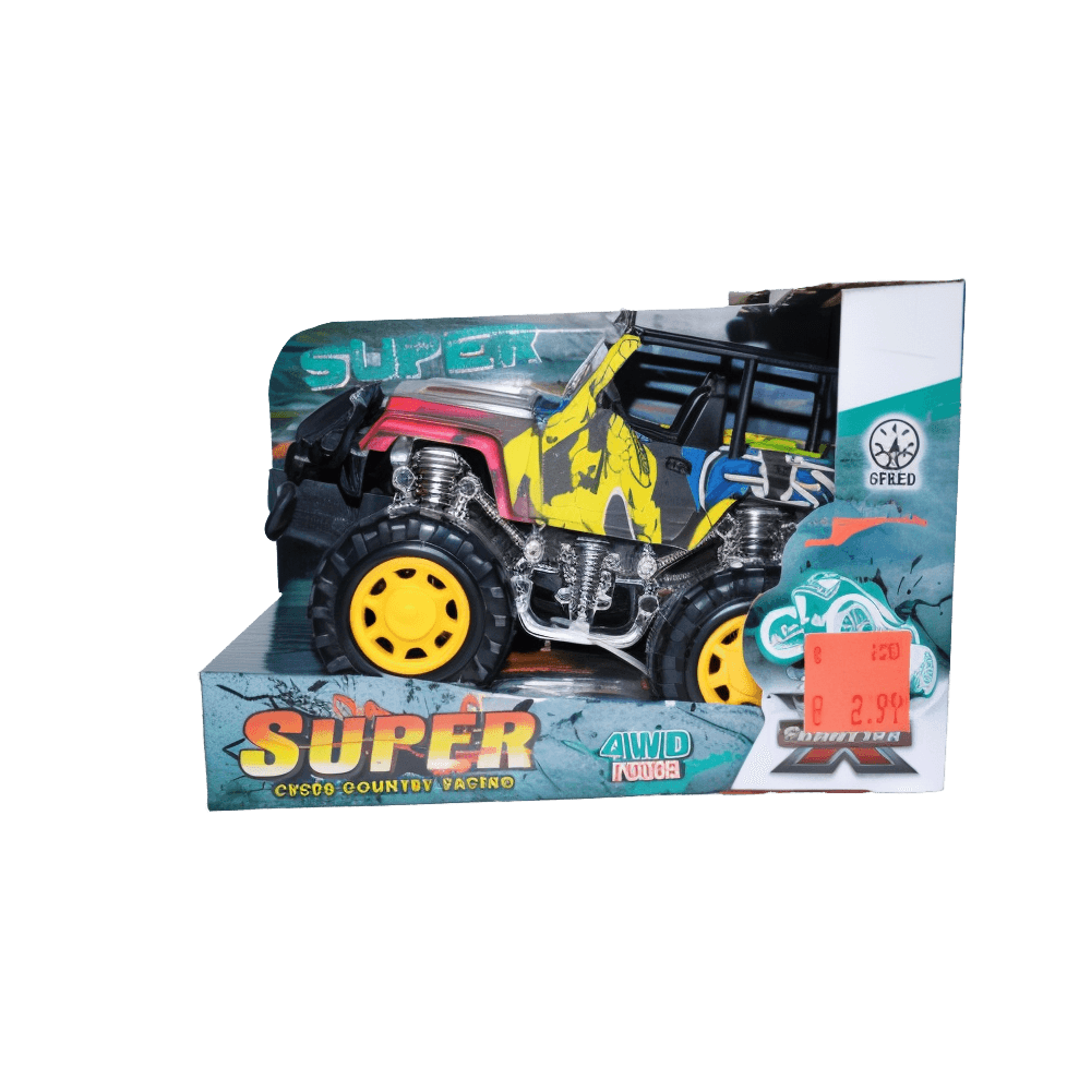 Auto jeep 19 cm frictie assorti kleuren, OTB