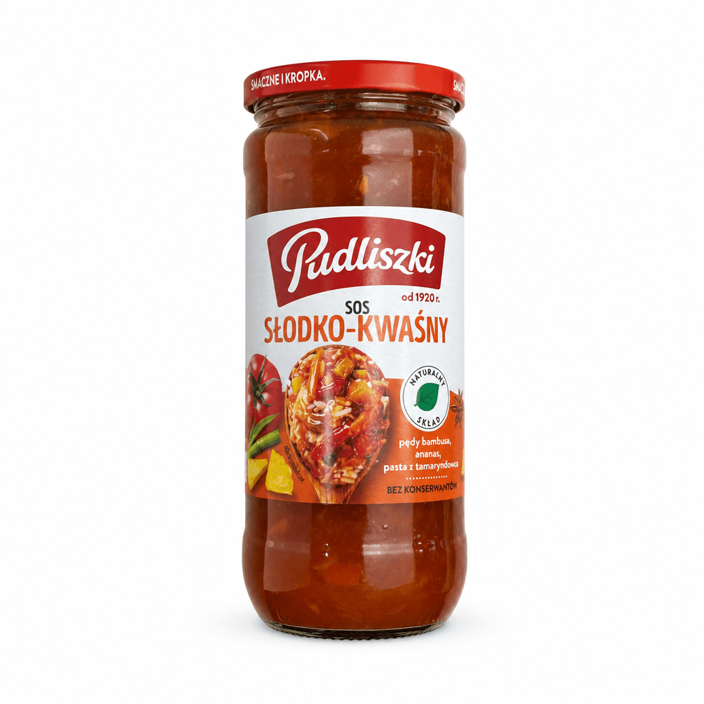 3 potten Pudliszki pastasaus zoet zuur mild 480 gr